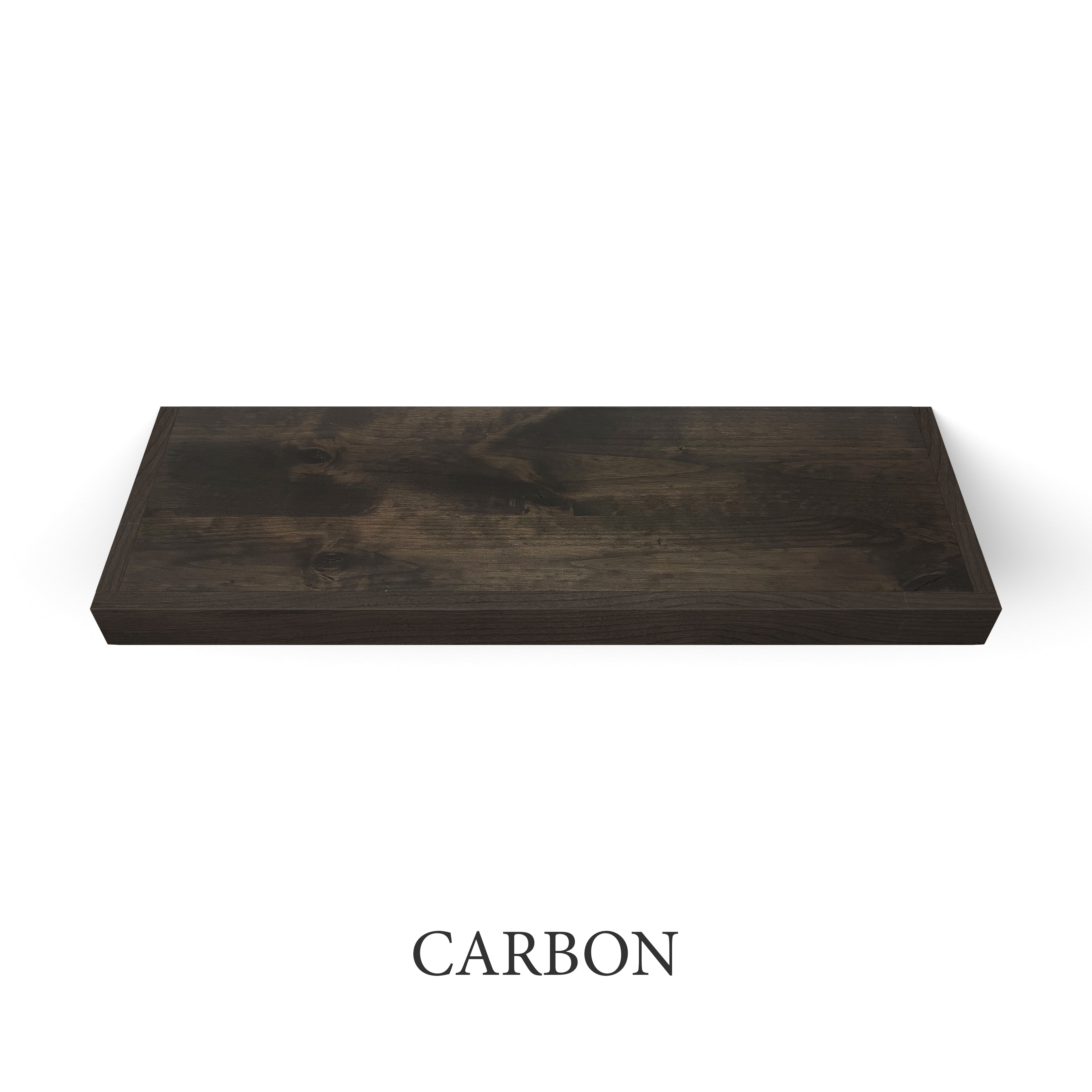 carbon Rustic Alder 2 Inch Thick Floating Shelves
