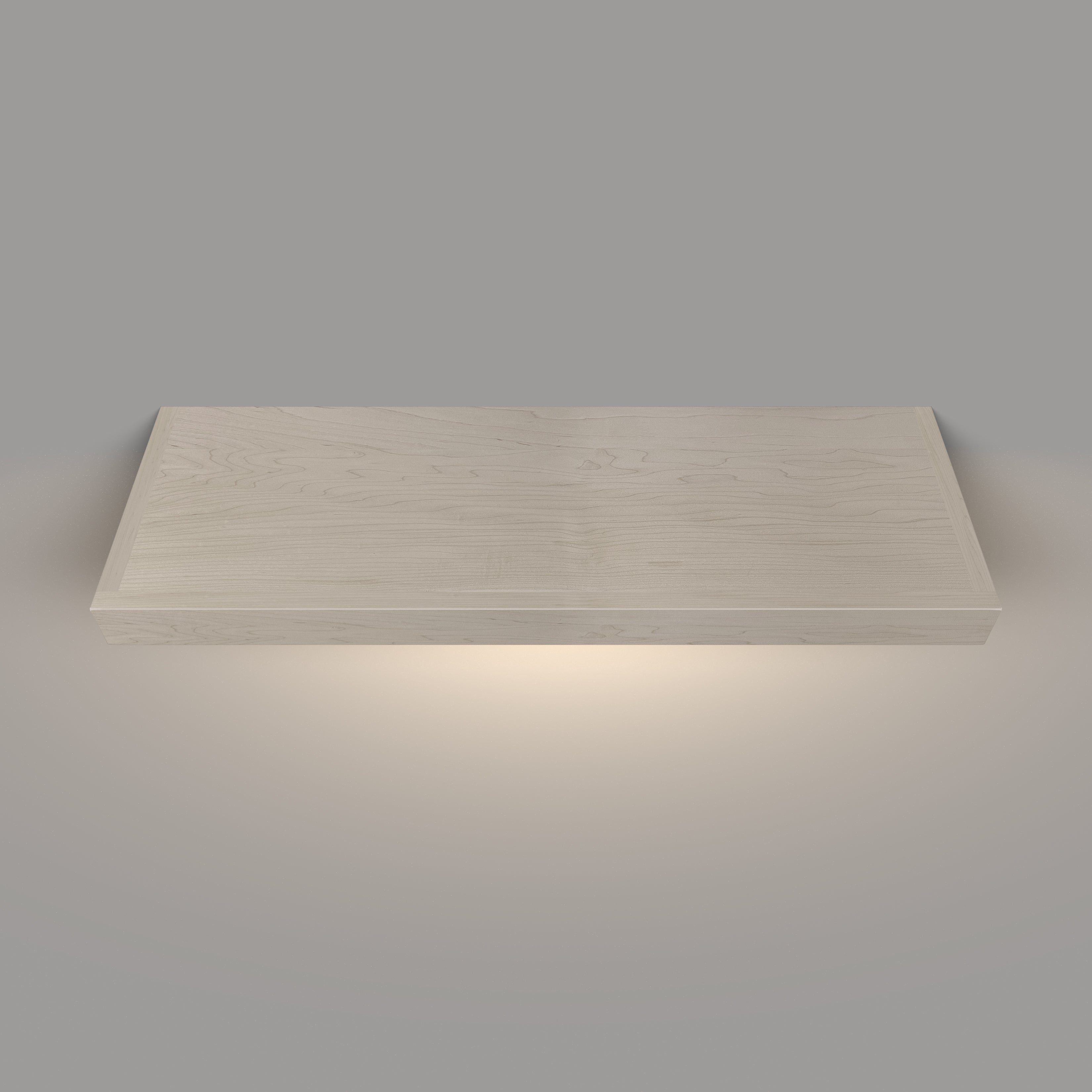 Maple 2 Inch LED Lighted Floating Shelf - Battery