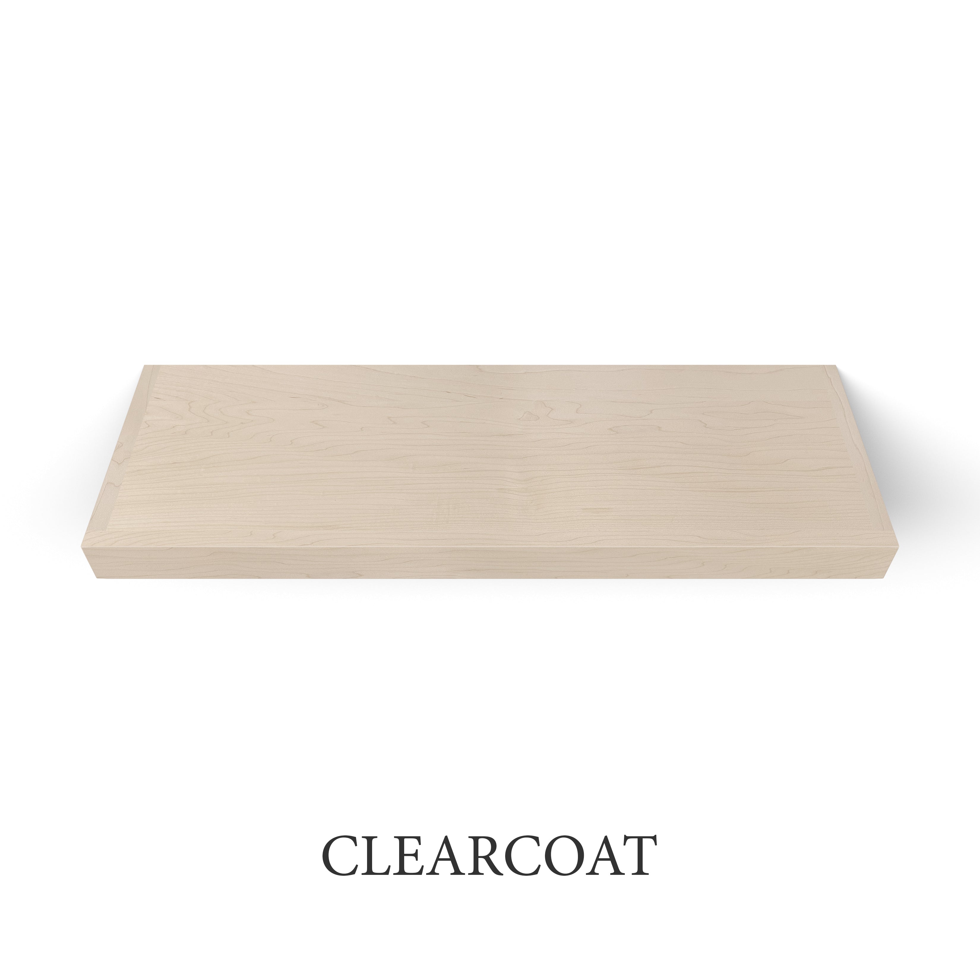 clearcoat Maple 2 inch Thick Floating Shelf