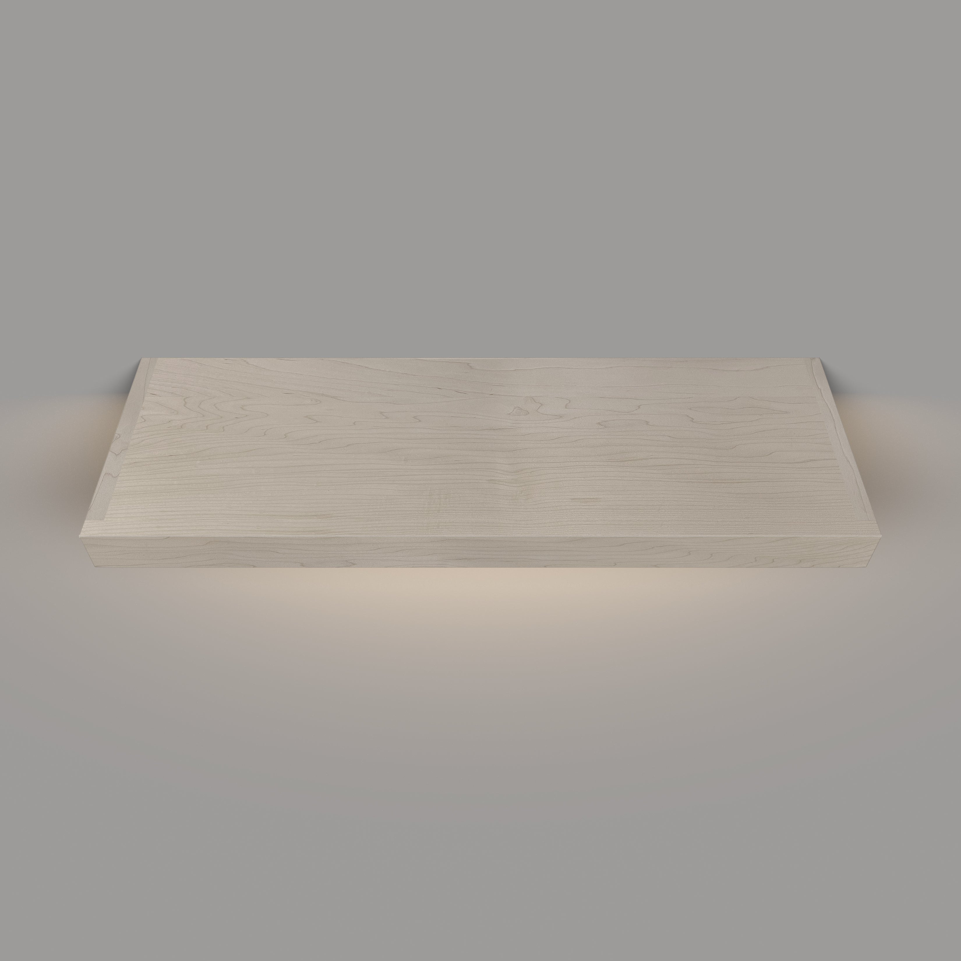 Maple 2 Inch LED Lighted Floating Shelf - Hardwired