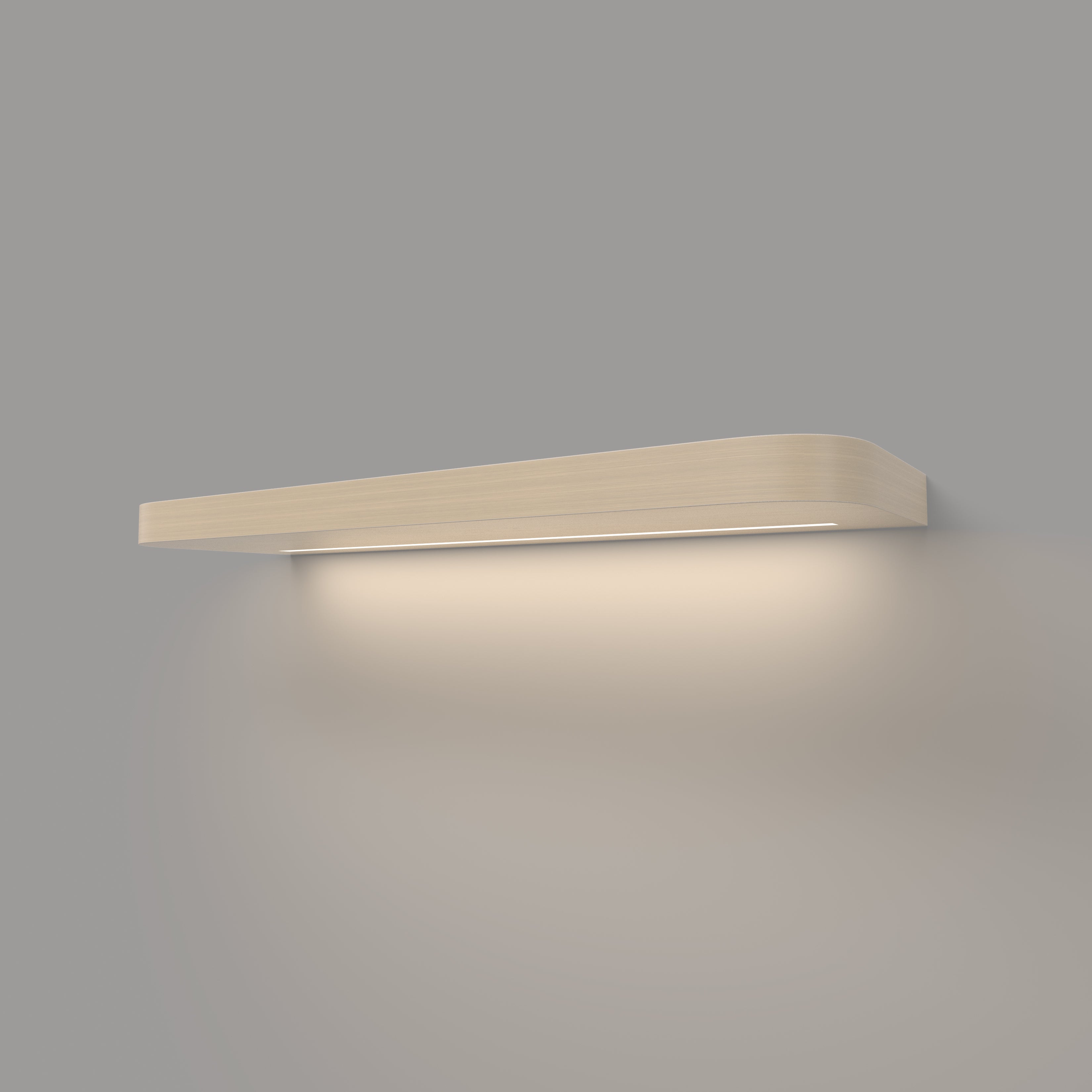 Maple Radius LED Lighted Floating Shelf - Hardwired