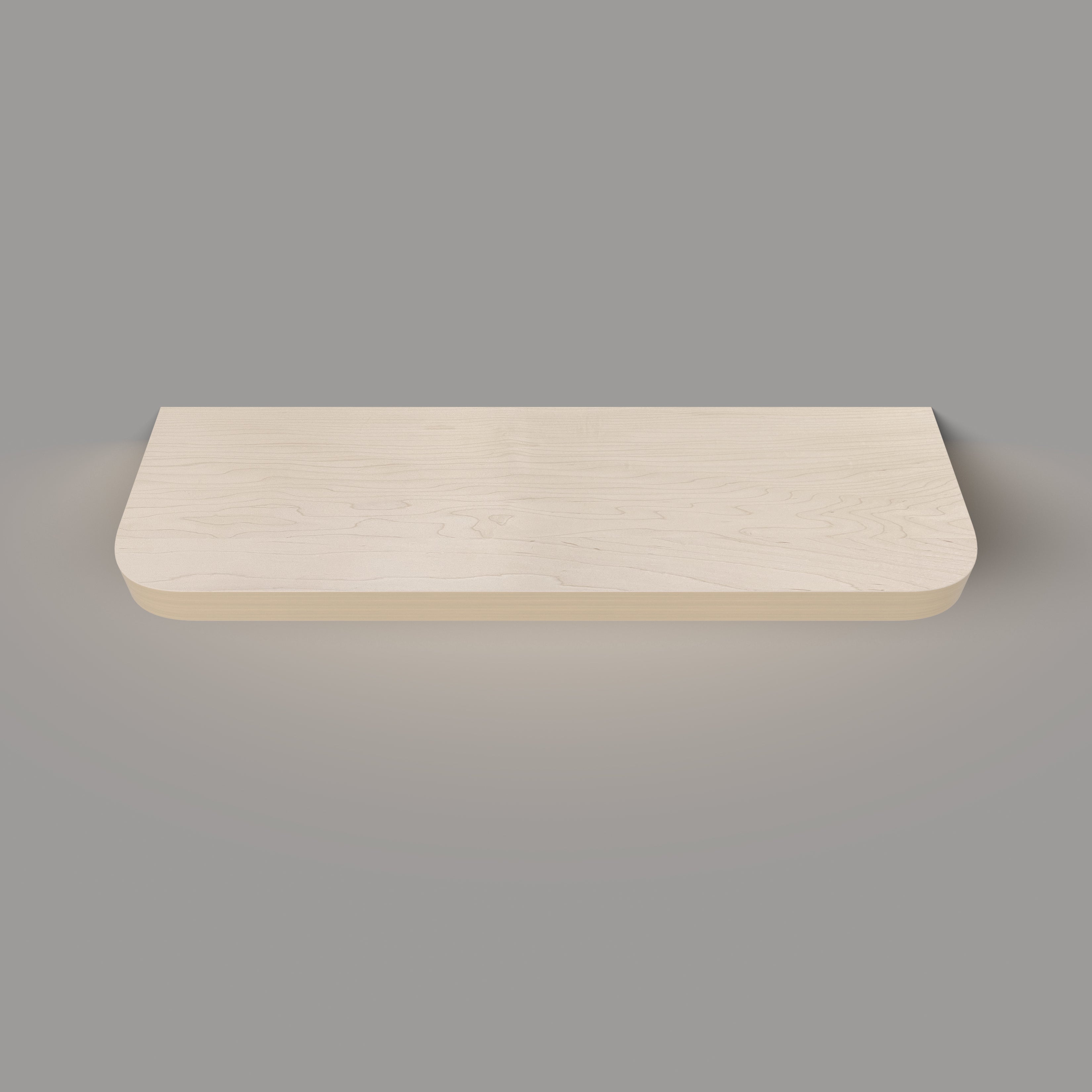 Maple Radius LED Lighted Floating Shelf - Hardwired