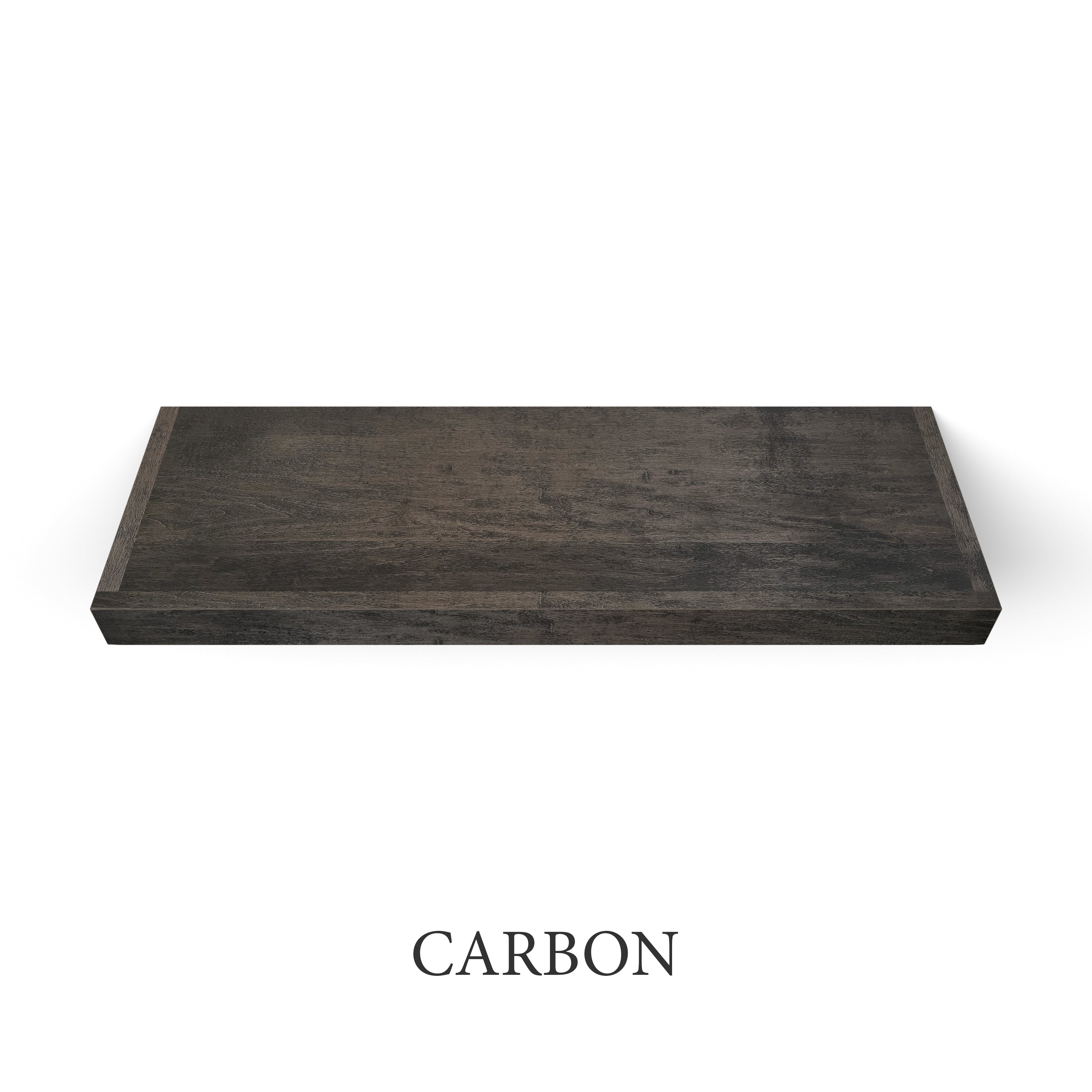 carbon Maple 2 inch Thick Floating Shelf