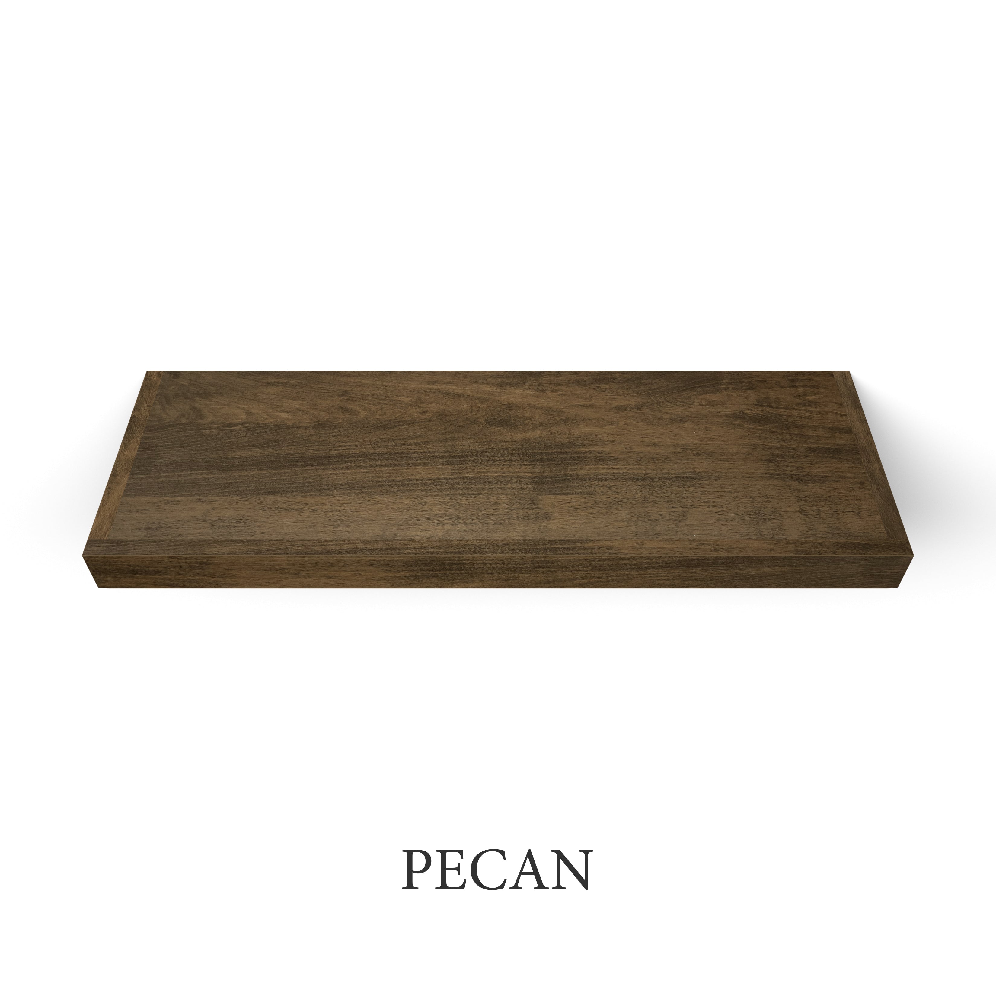 pecan Maple 2 inch Thick Floating Shelf