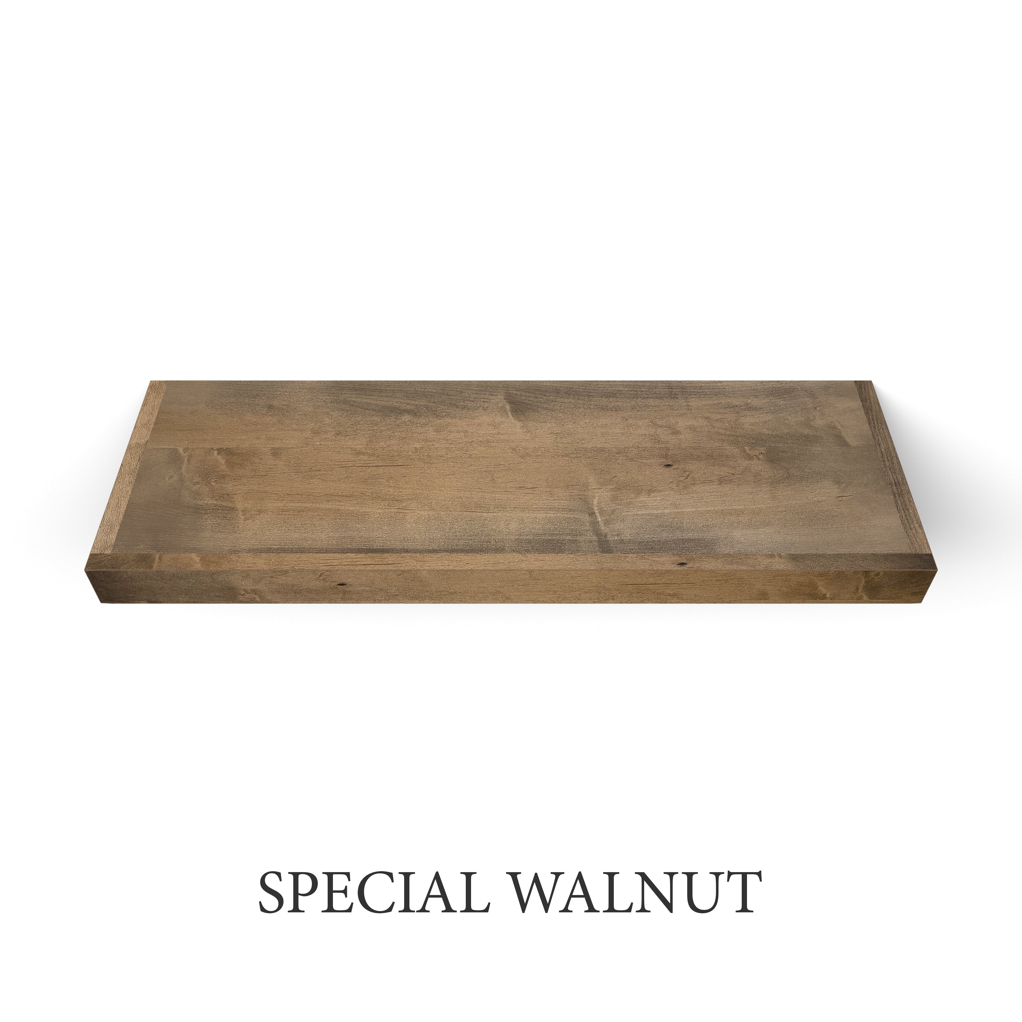 special walnut Maple 2 Inch LED Lighted Floating Shelf - Battery