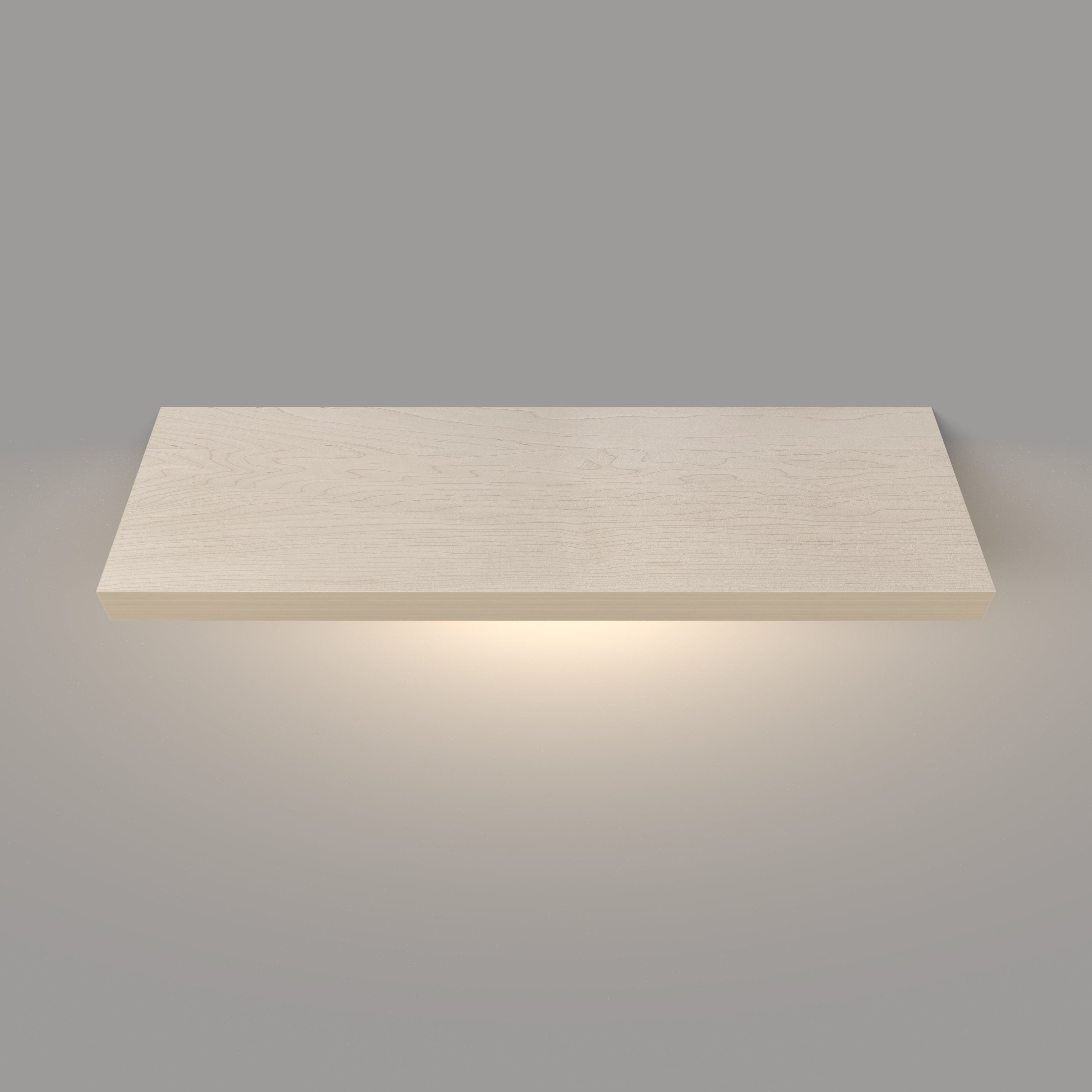 Maple LED Lighted Floating Shelf - Battery