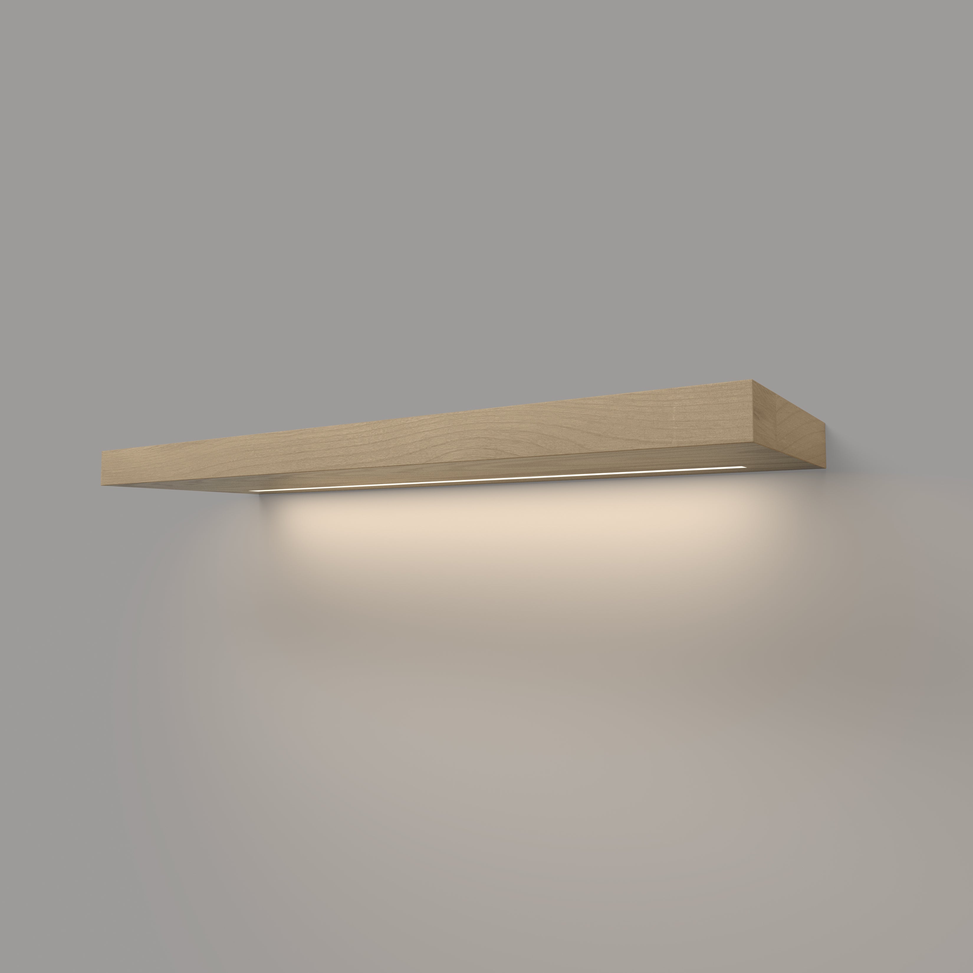 Pine LED Lighted Floating Shelf - Hardwired