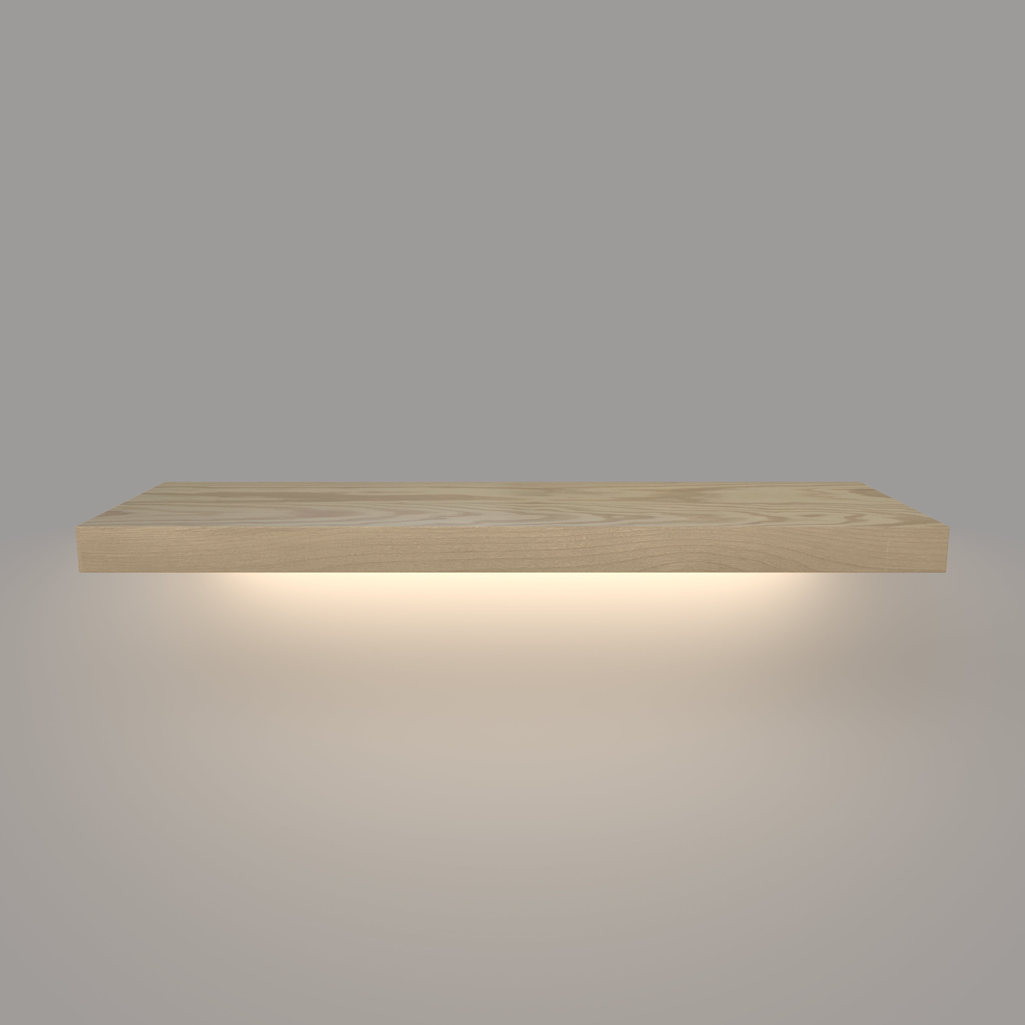 Pine LED Lighted Floating Shelf - Hardwired