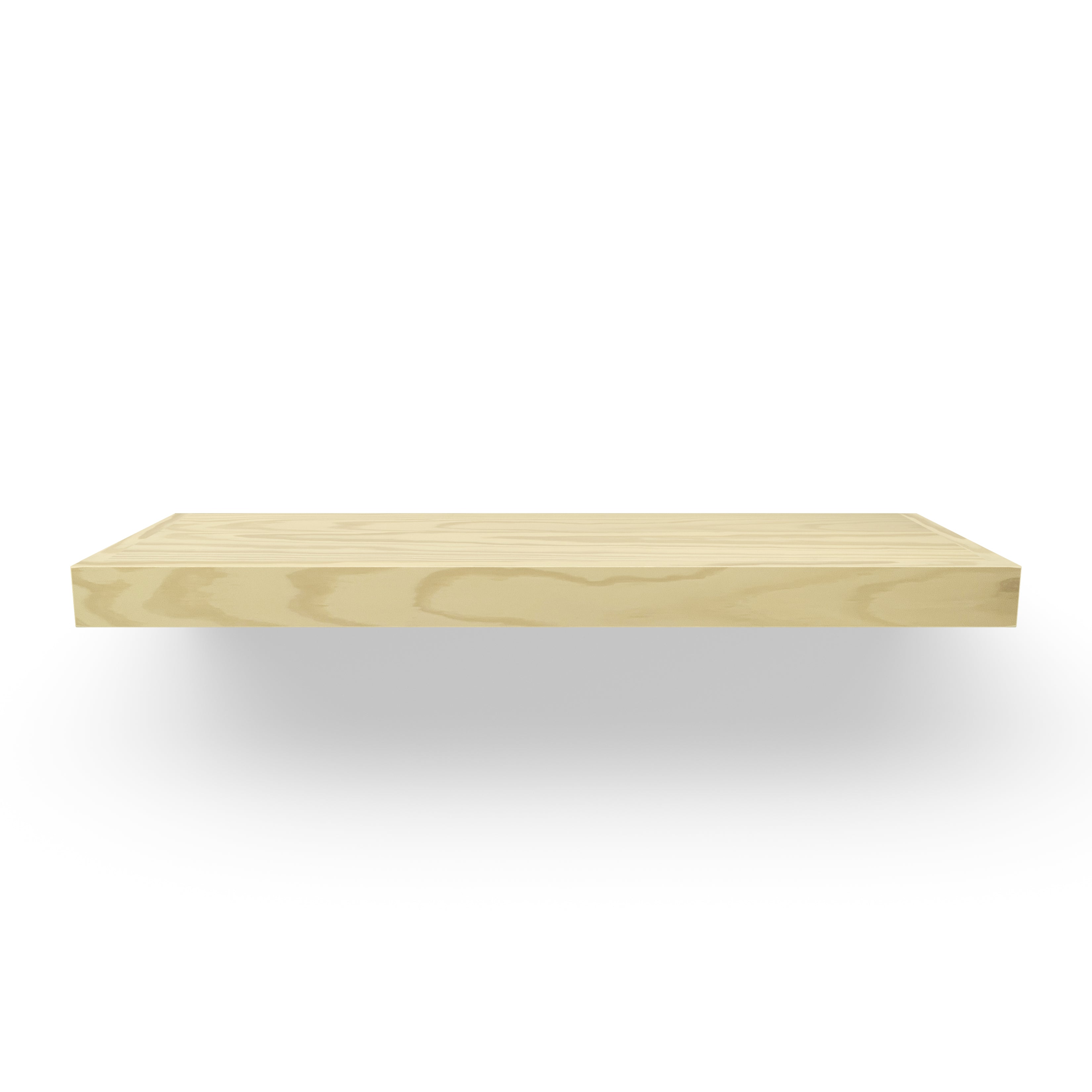 Pine 2 Inch Thick Floating Shelf