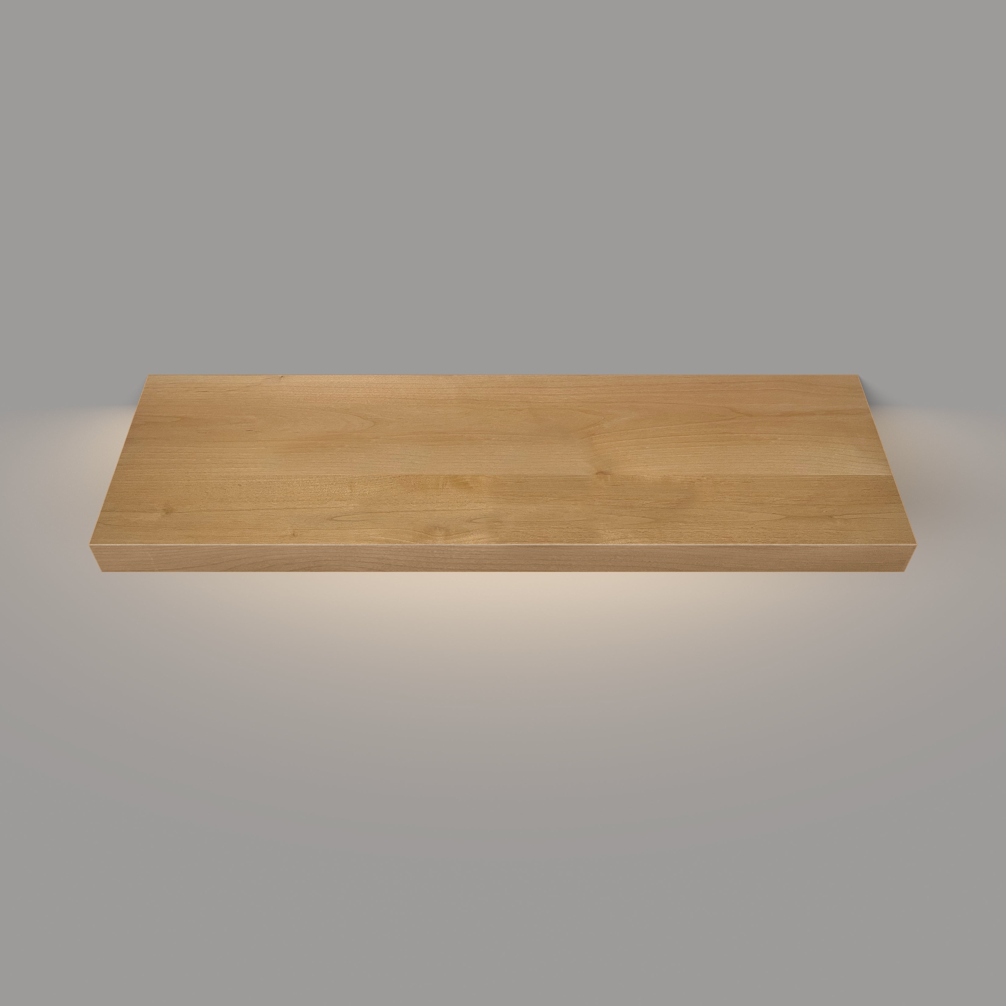 Superior Alder LED Lighted Floating Shelves - Hardwired