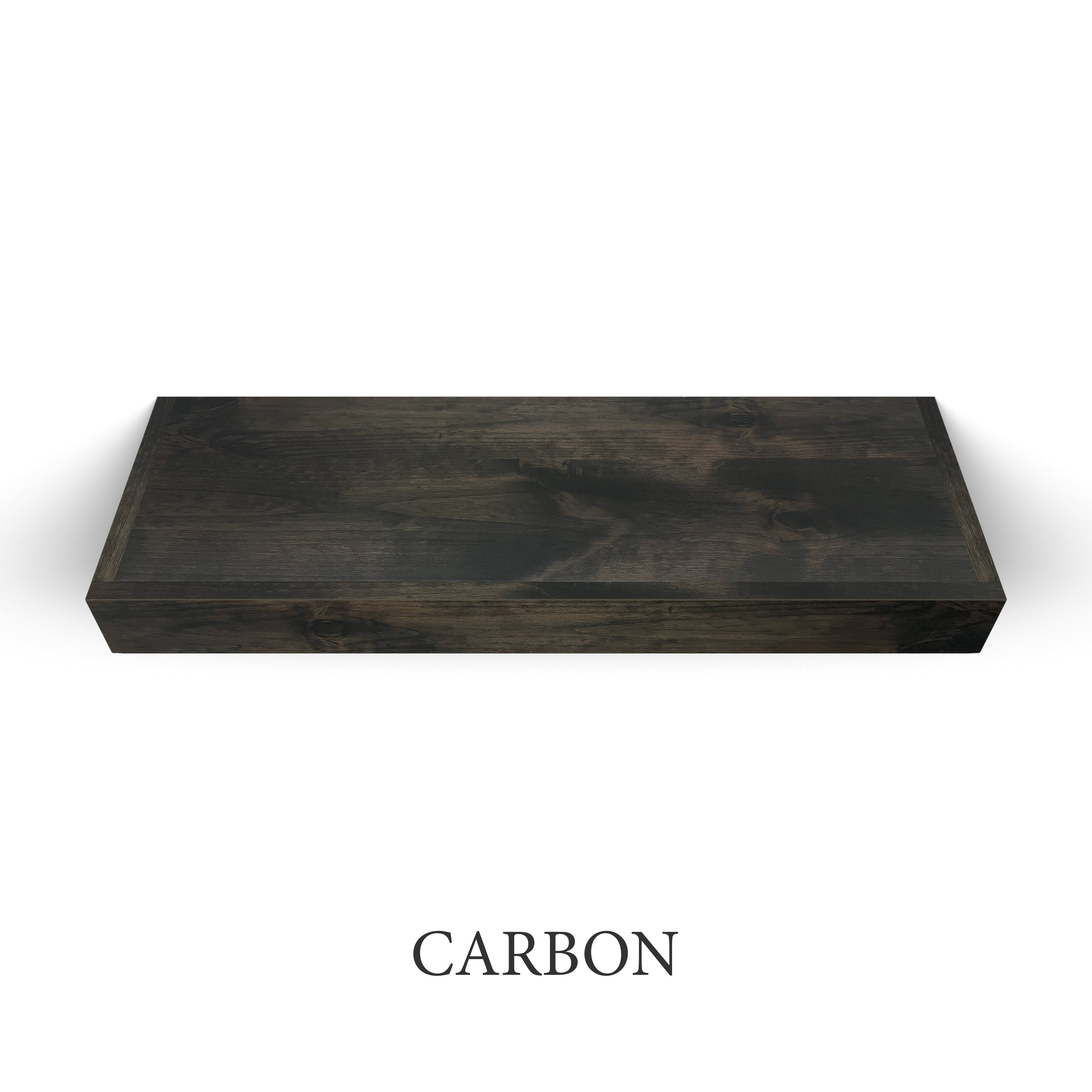 carbon Superior Alder 3 Inch Thick LED Lighted Floating Shelf - Hardwired