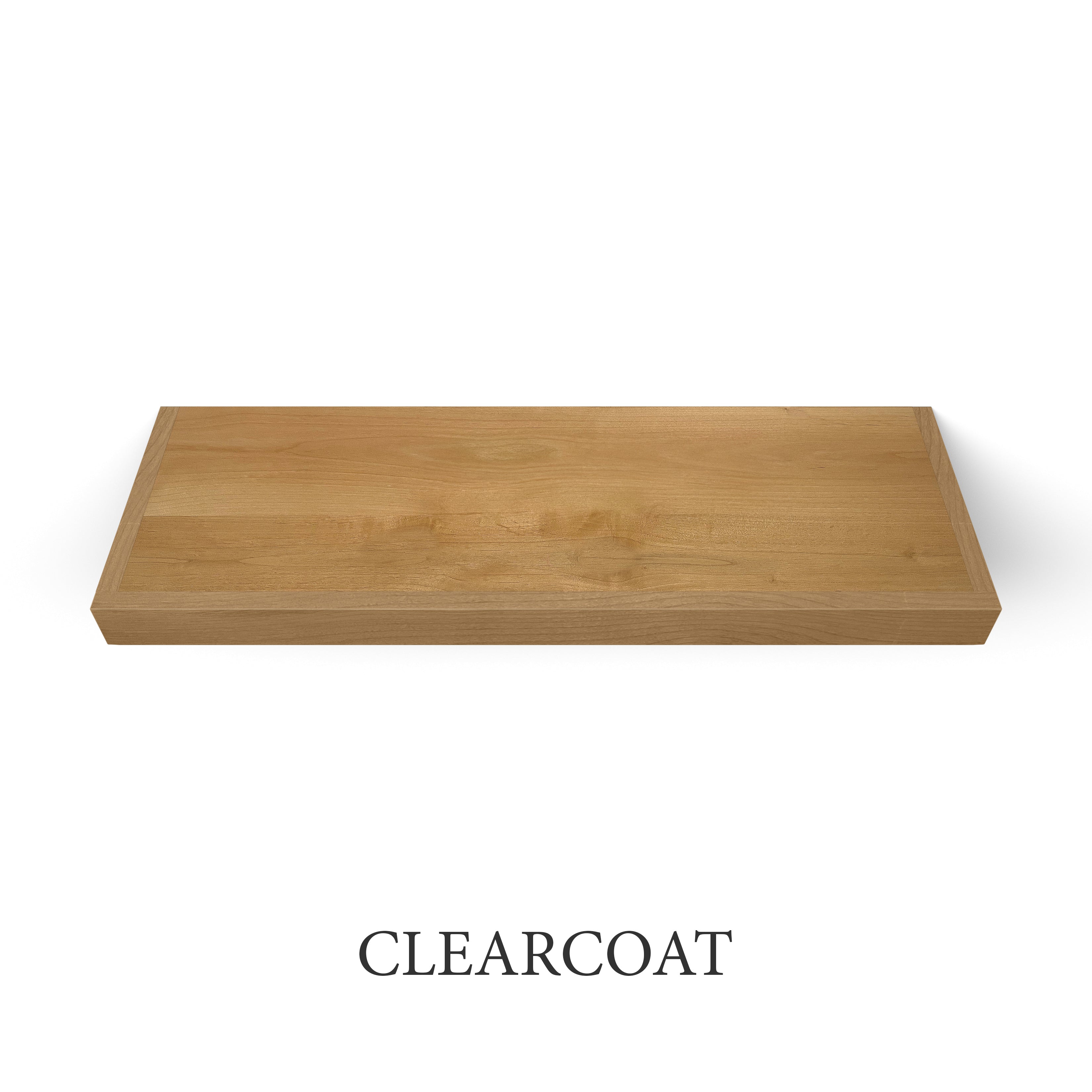 clearcoat Superior Alder 2 Inch Thick Floating Shelves