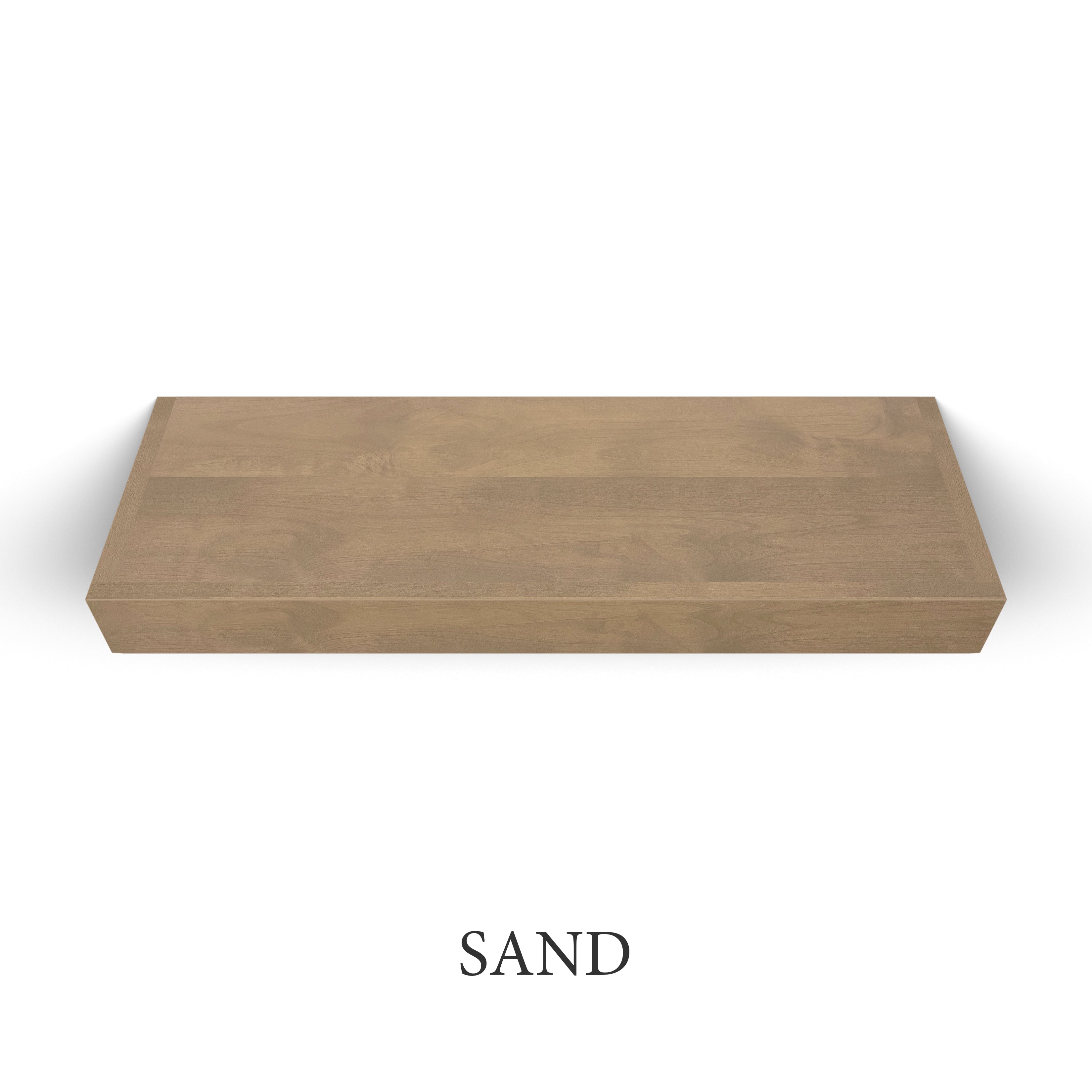 sand Superior Alder 3 Inch Thick LED Lighted Floating Shelf - Hardwired