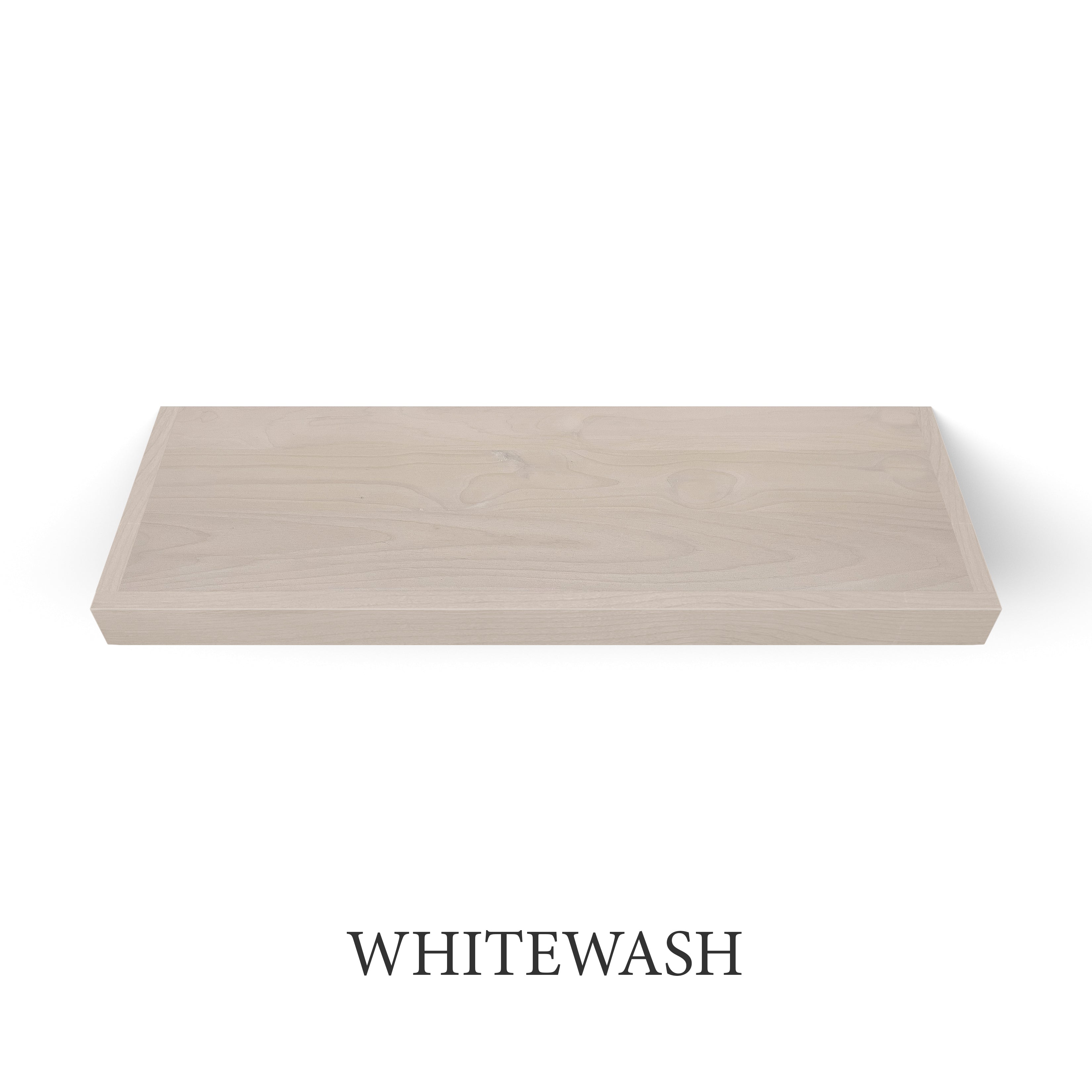 whitewash Superior Alder 2 Inch Thick Floating Shelves