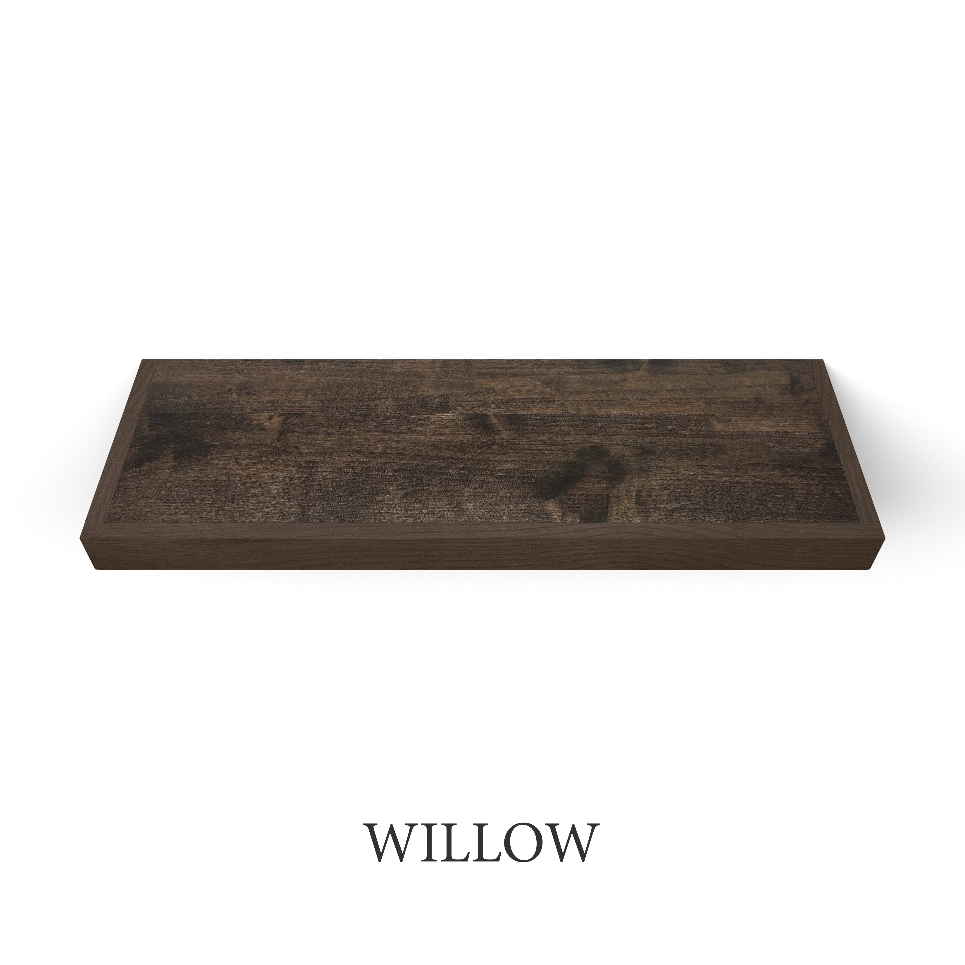 willow Superior Alder 2 Inch Thick Floating Shelves