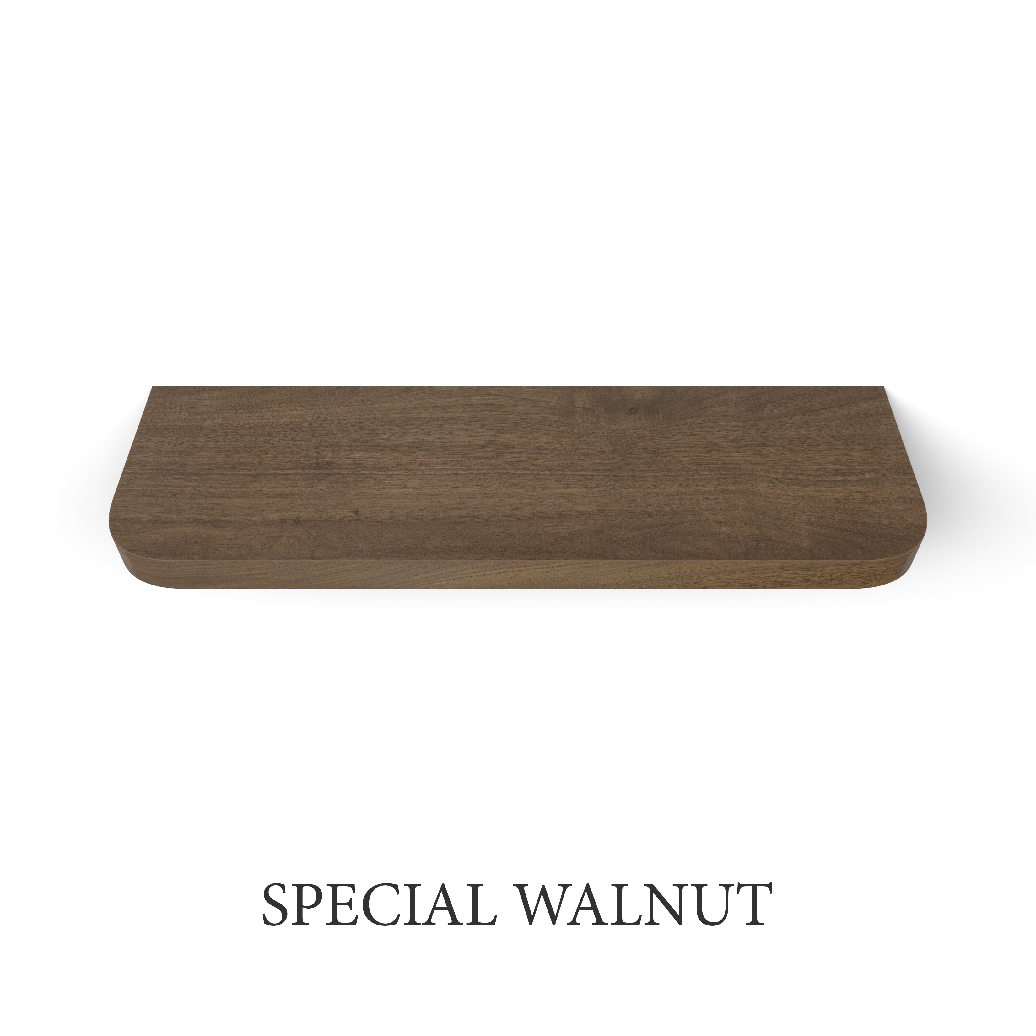 Walnut Radius Floating Shelf