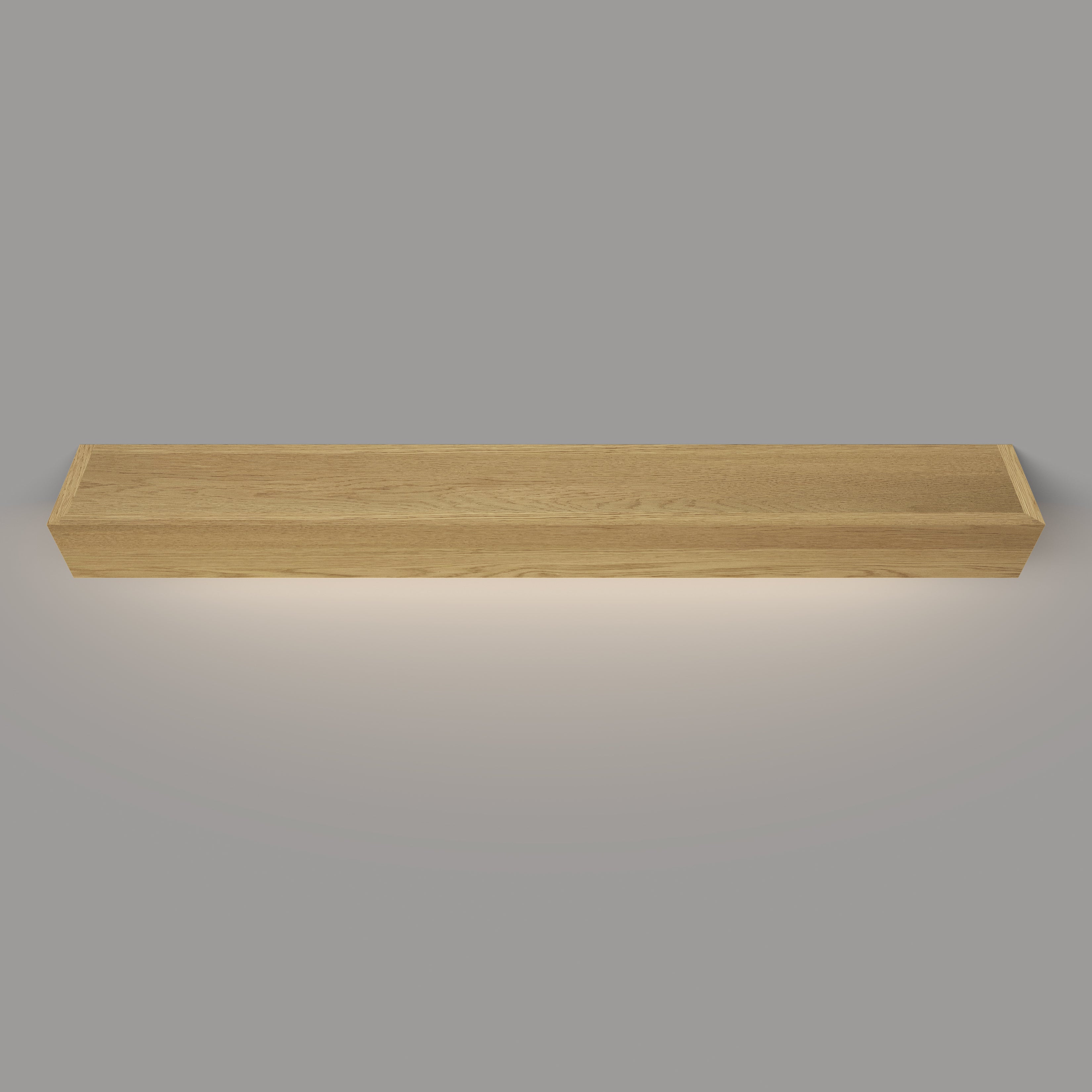 White Oak LED Lighted Mantel - Hardwired