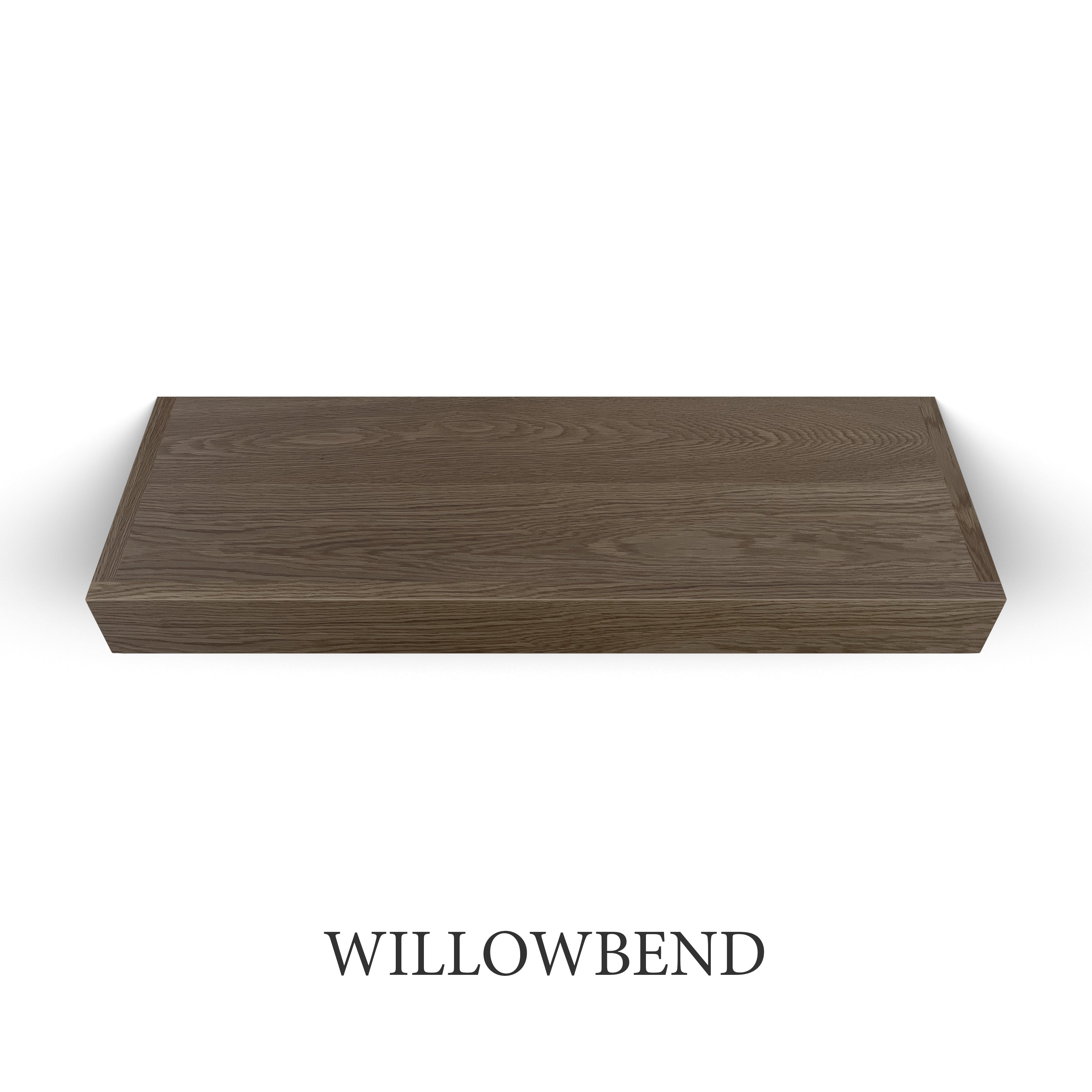 willowbend White Oak 3 Inch Thick LED Lighted Floating Shelf - Battery