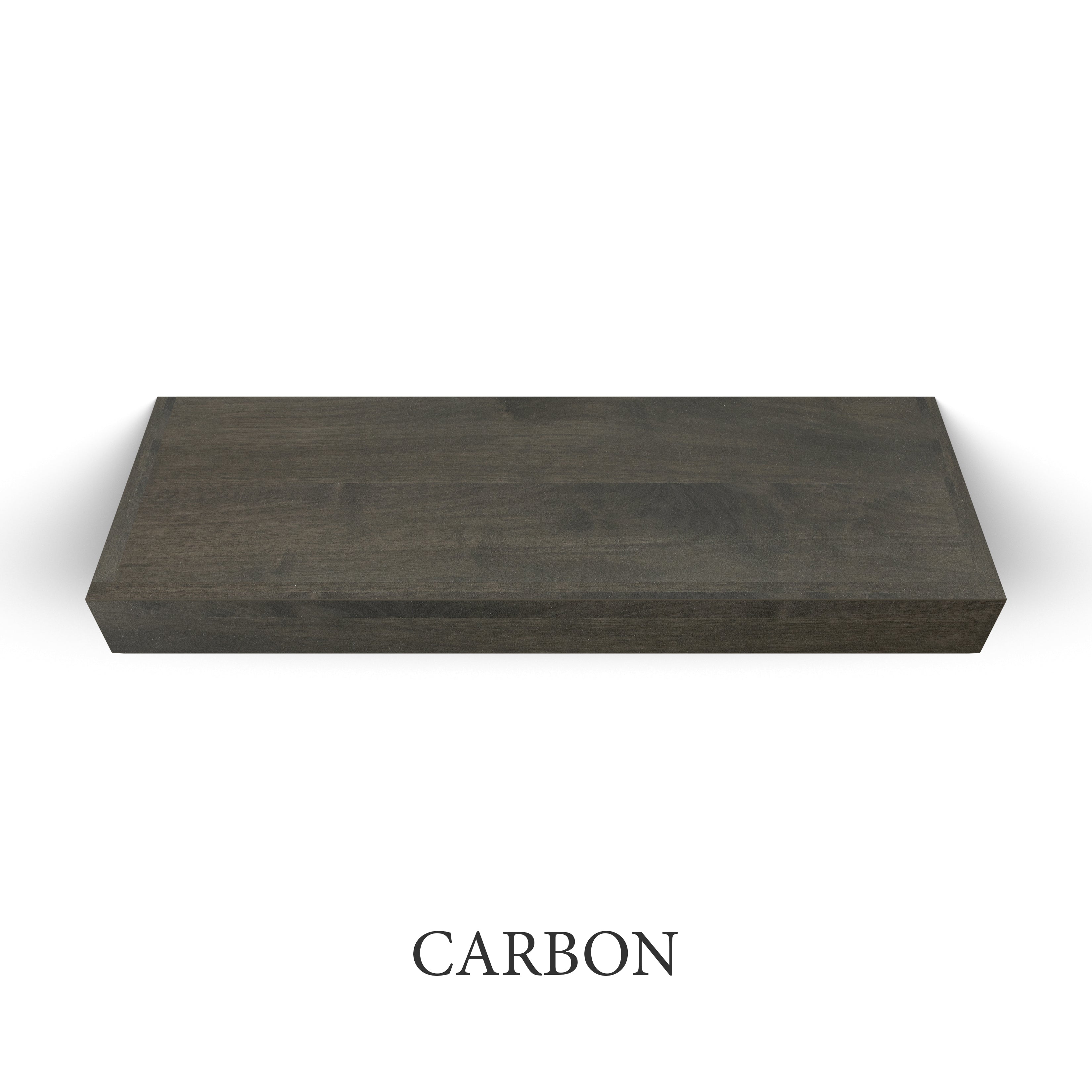 carbon Walnut 3 Inch Thick LED Lighted Floating Shelf - Battery