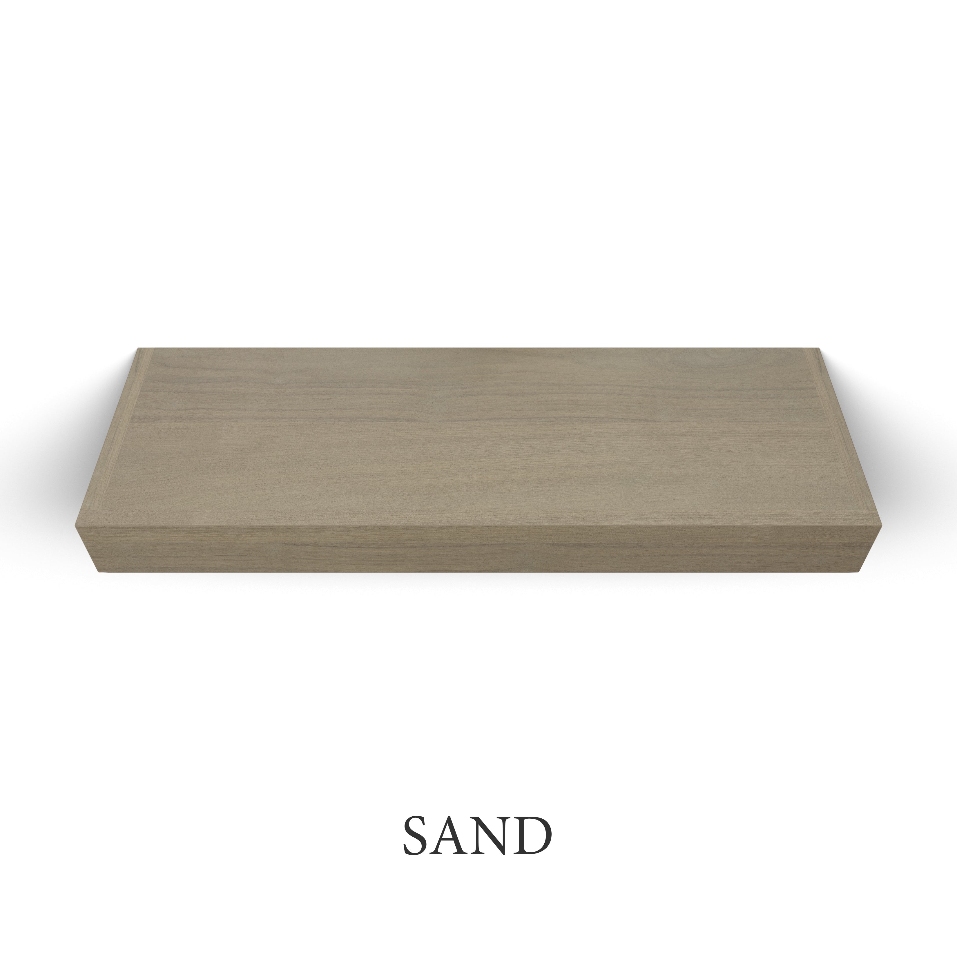 sand Walnut 3 Inch Thick LED Lighted Floating Shelf - Hardwired