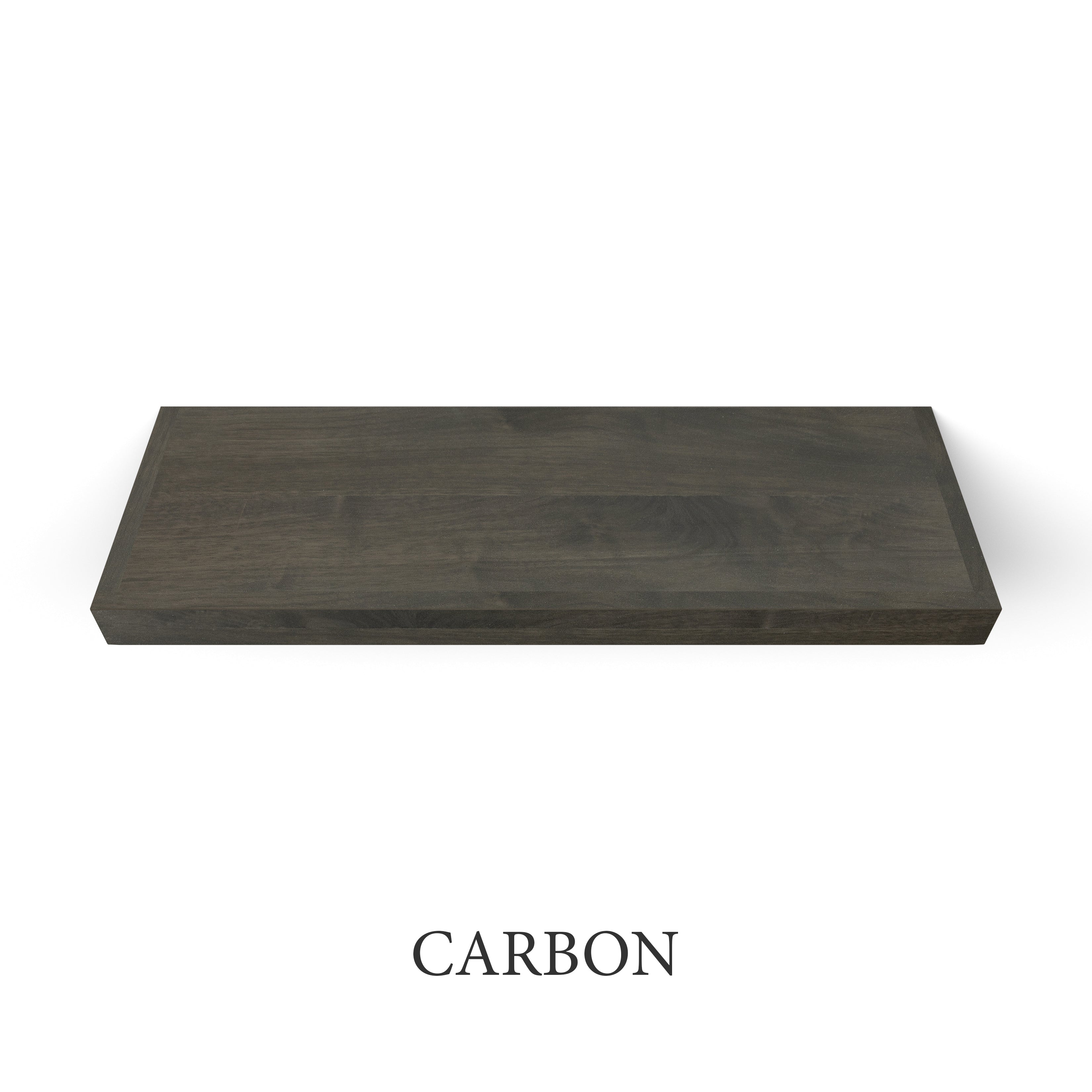 carbon Walnut 2 Inch Thick LED Lighted Floating Shelf - Hardwired