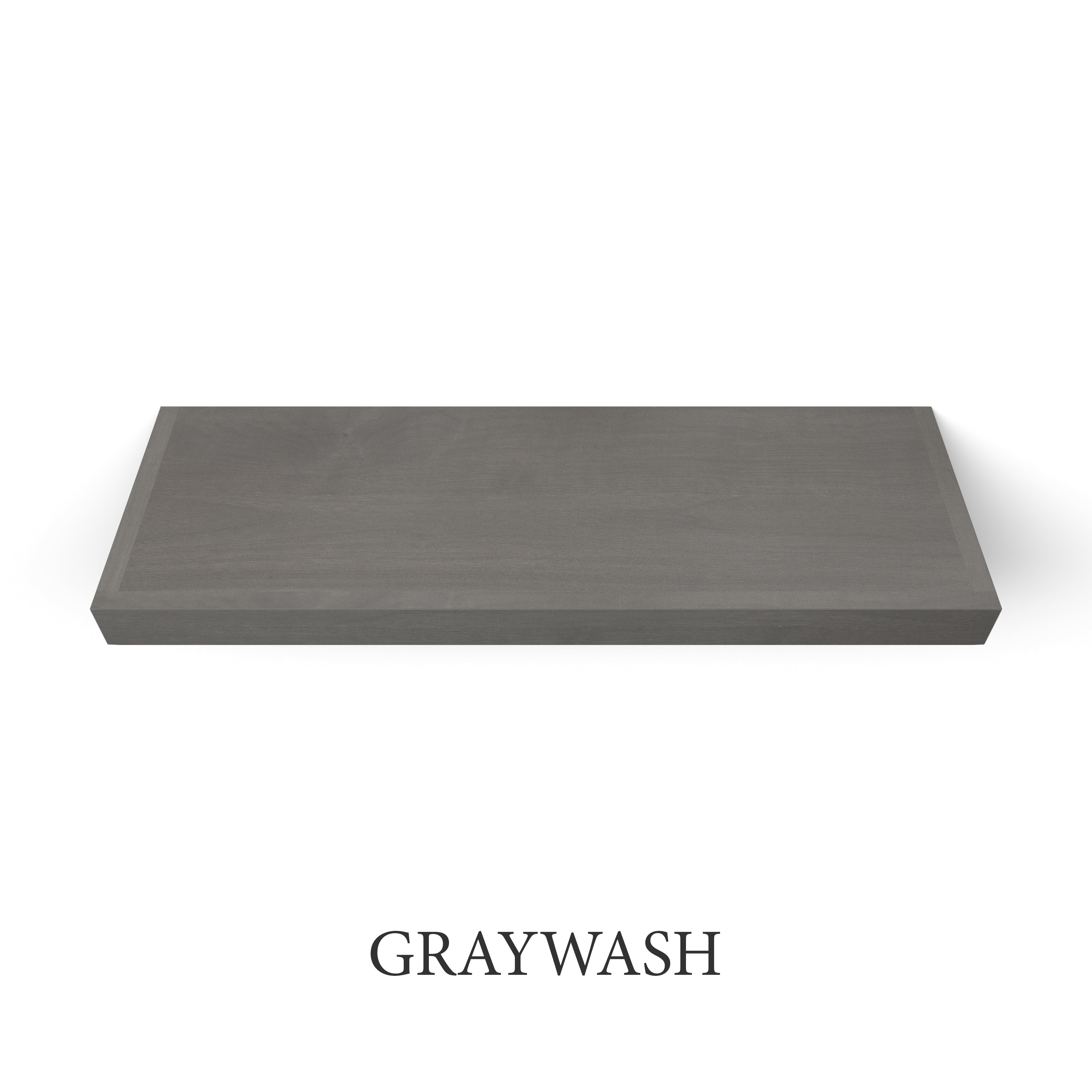 graywash Walnut 2 Inch Thick LED Lighted Floating Shelf - Hardwired