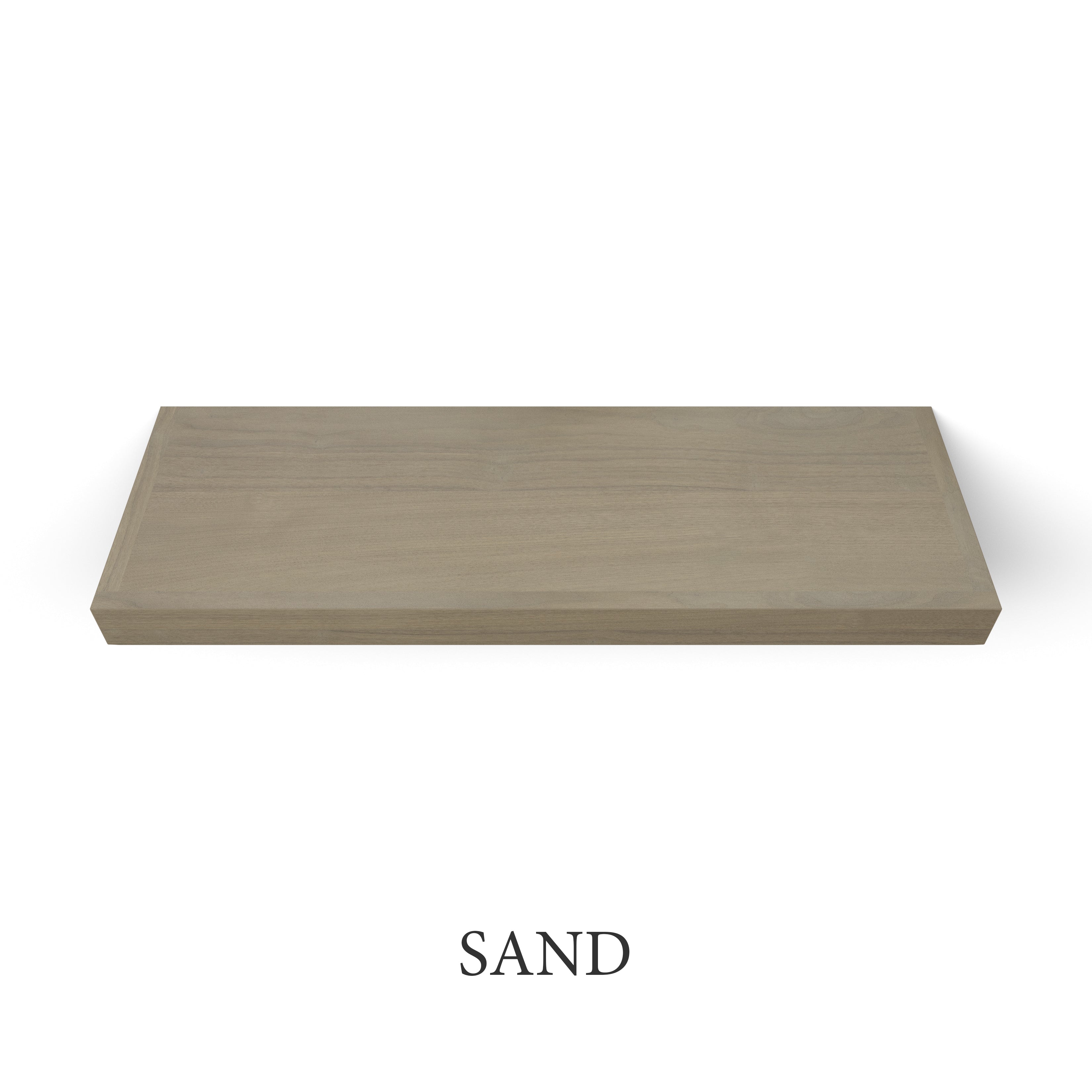 sand Walnut 2 Inch Thick Floating Shelf