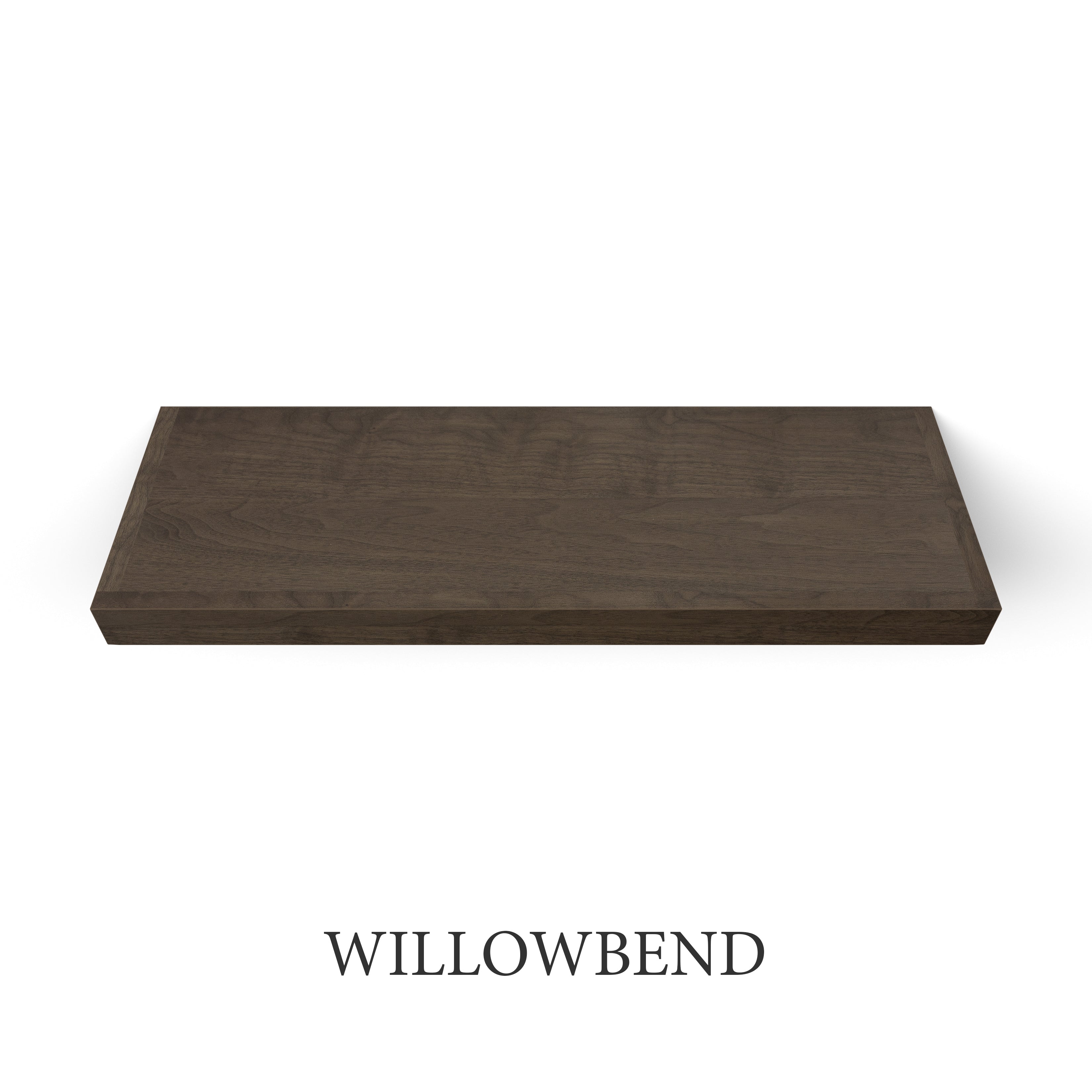 willowbend Walnut 2 Inch Thick LED Lighted Floating Shelf - Battery