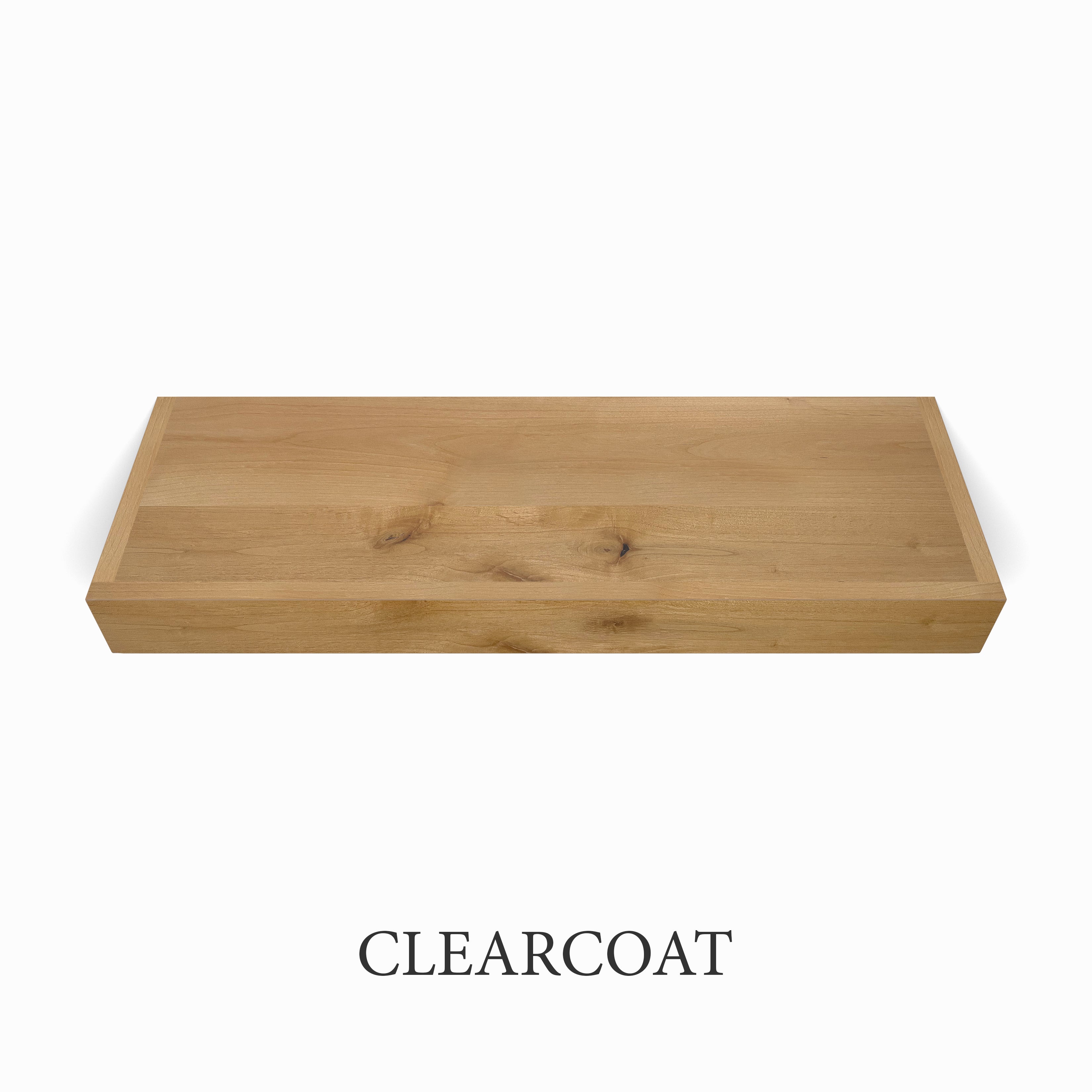 clearcoat Rustic Alder 3 Inch Thick Floating Shelf