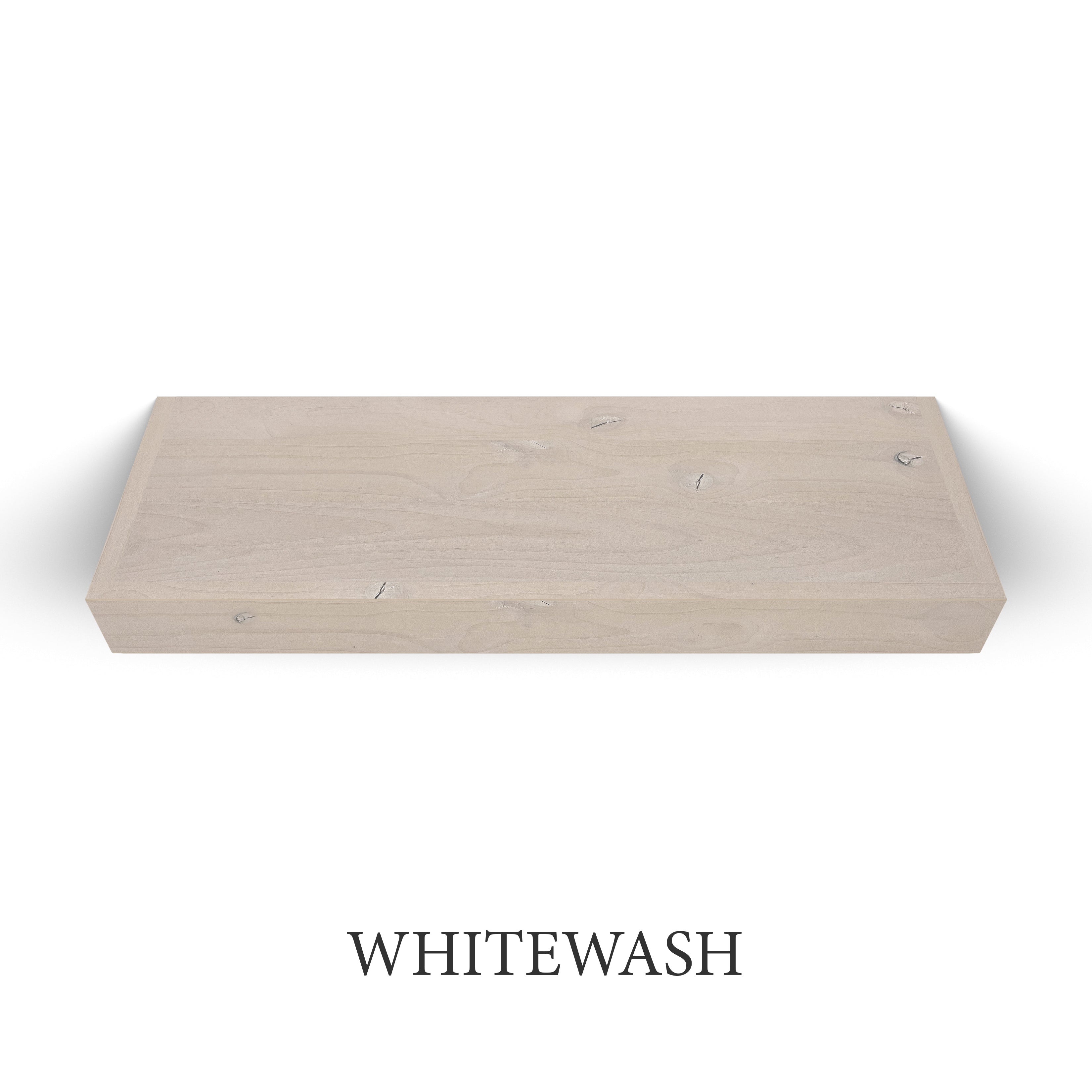 whitewash Rustic Alder 3 Inch Thick Floating Shelf