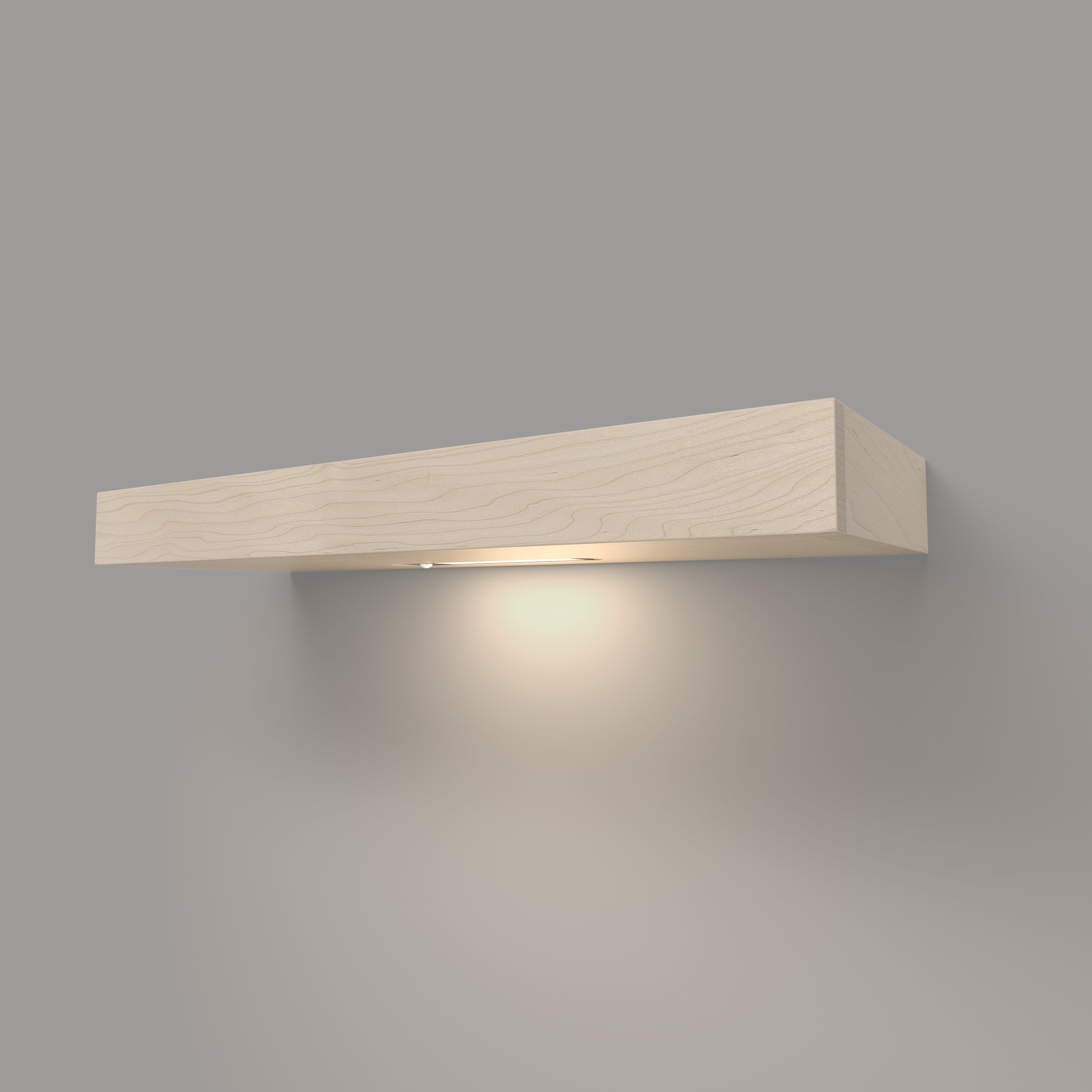 Maple 3 Inch LED Lighted Floating Shelf - Battery