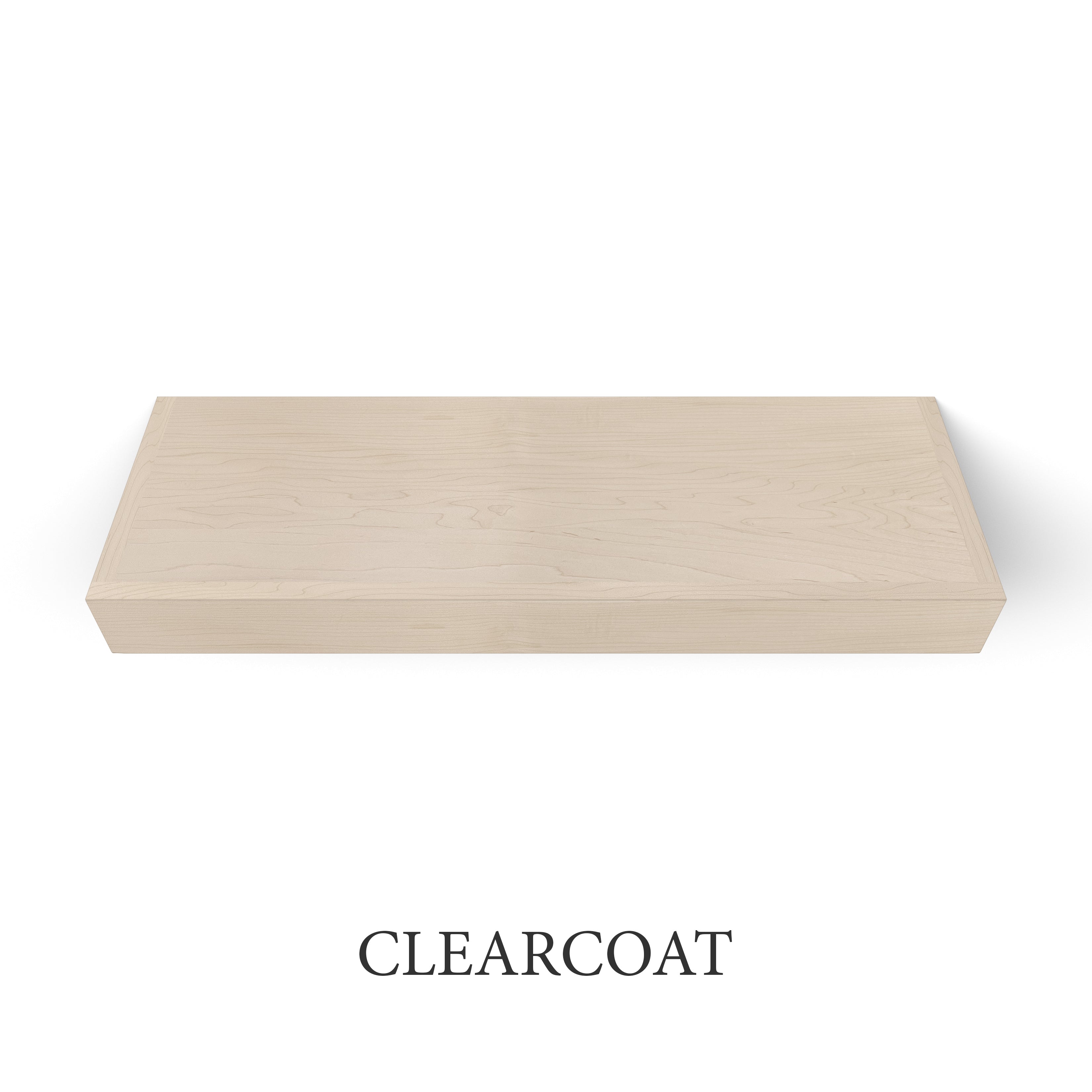 clearcoat Maple 3 Inch Thick Floating Shelf