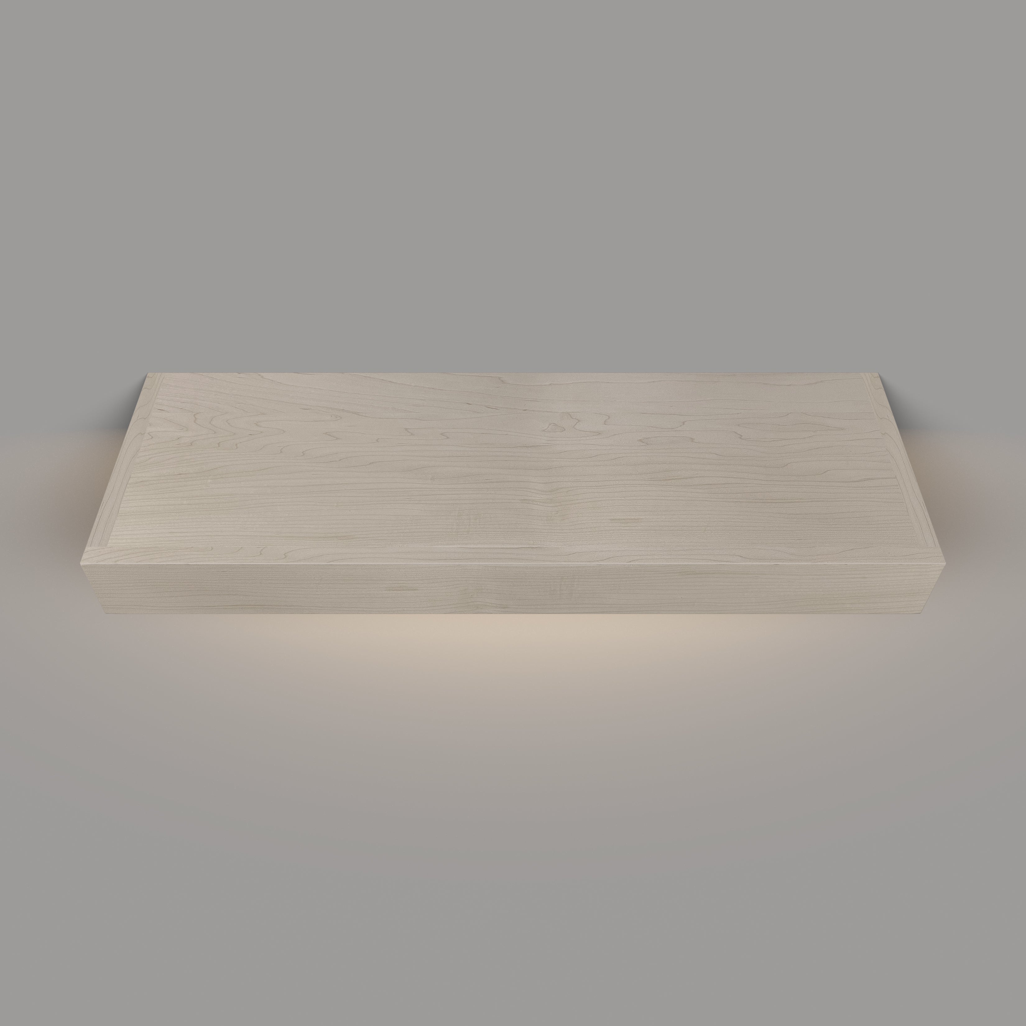 Maple 3 Inch LED Lighted Floating Shelf - Hardwired