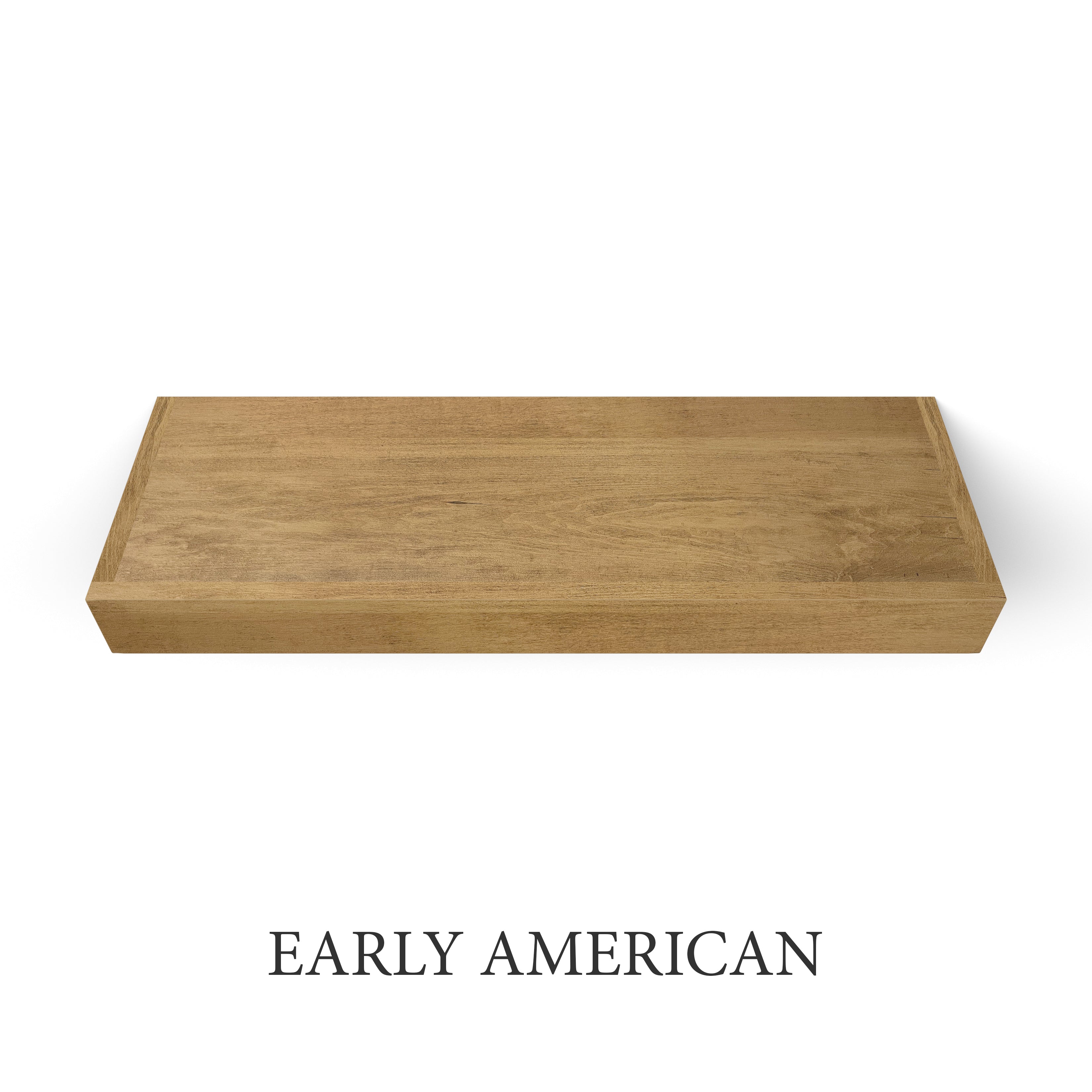 early american Maple 3 Inch Thick Floating Shelf