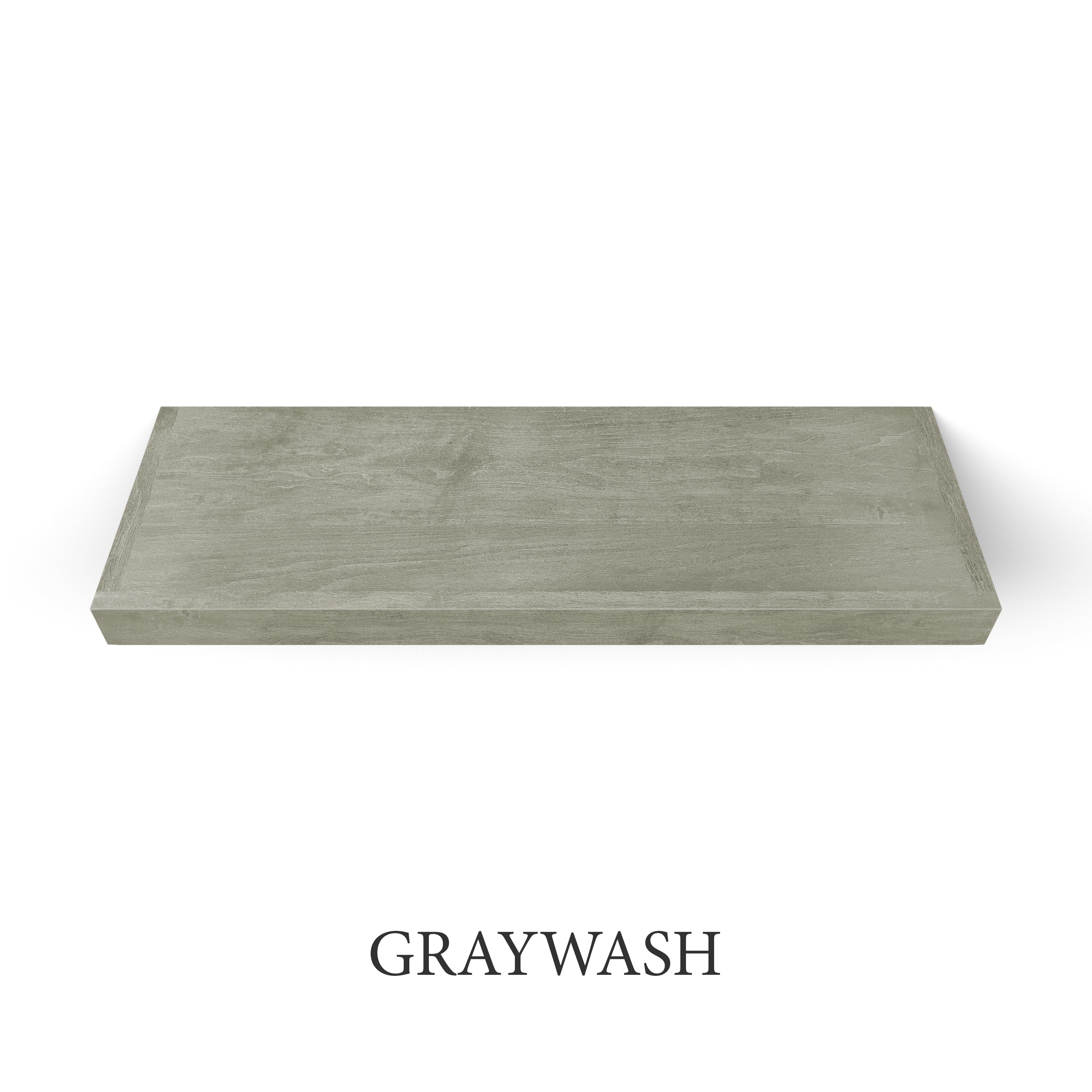 graywash Maple 2 inch Thick Floating Shelf