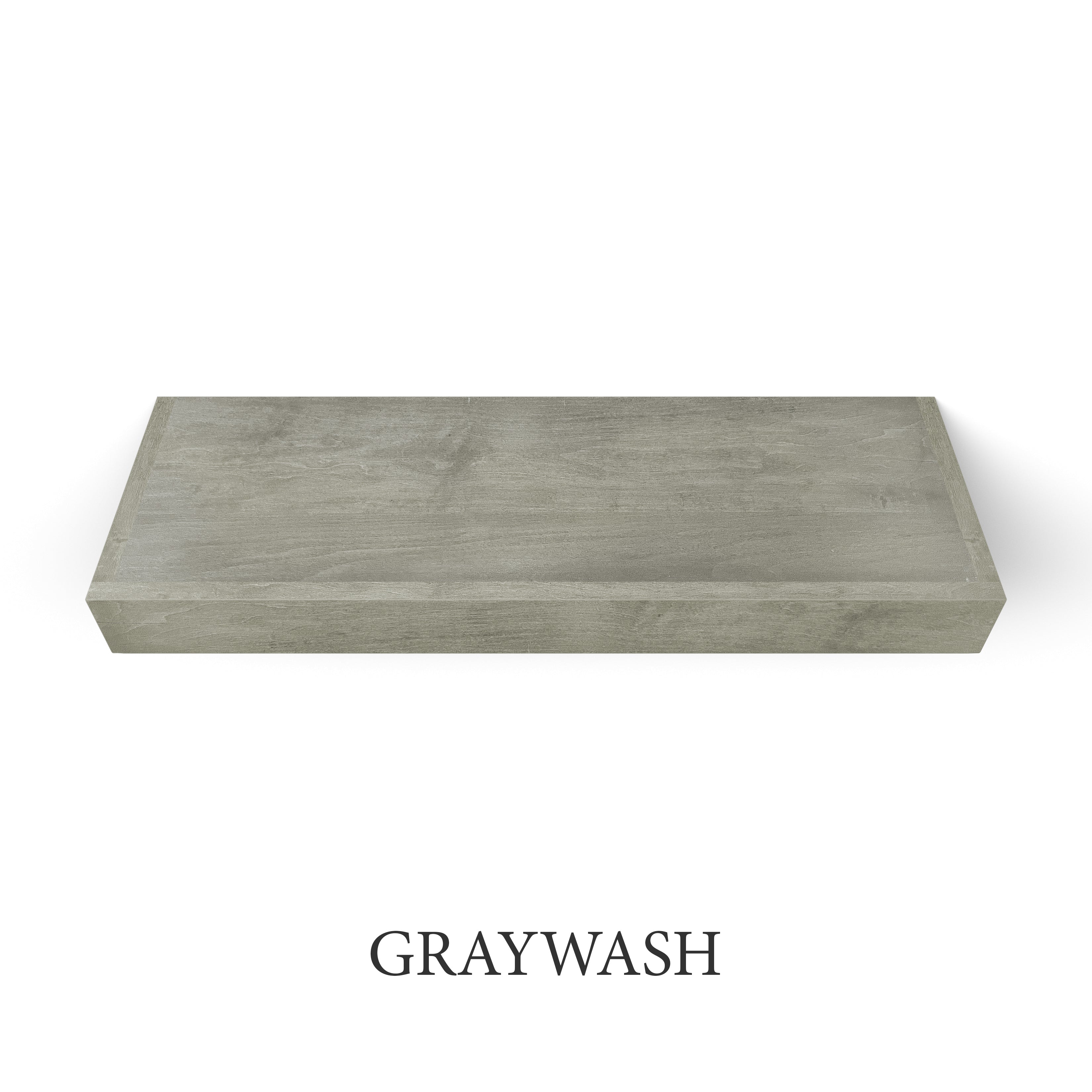 graywash Maple 3 Inch Thick Floating Shelf