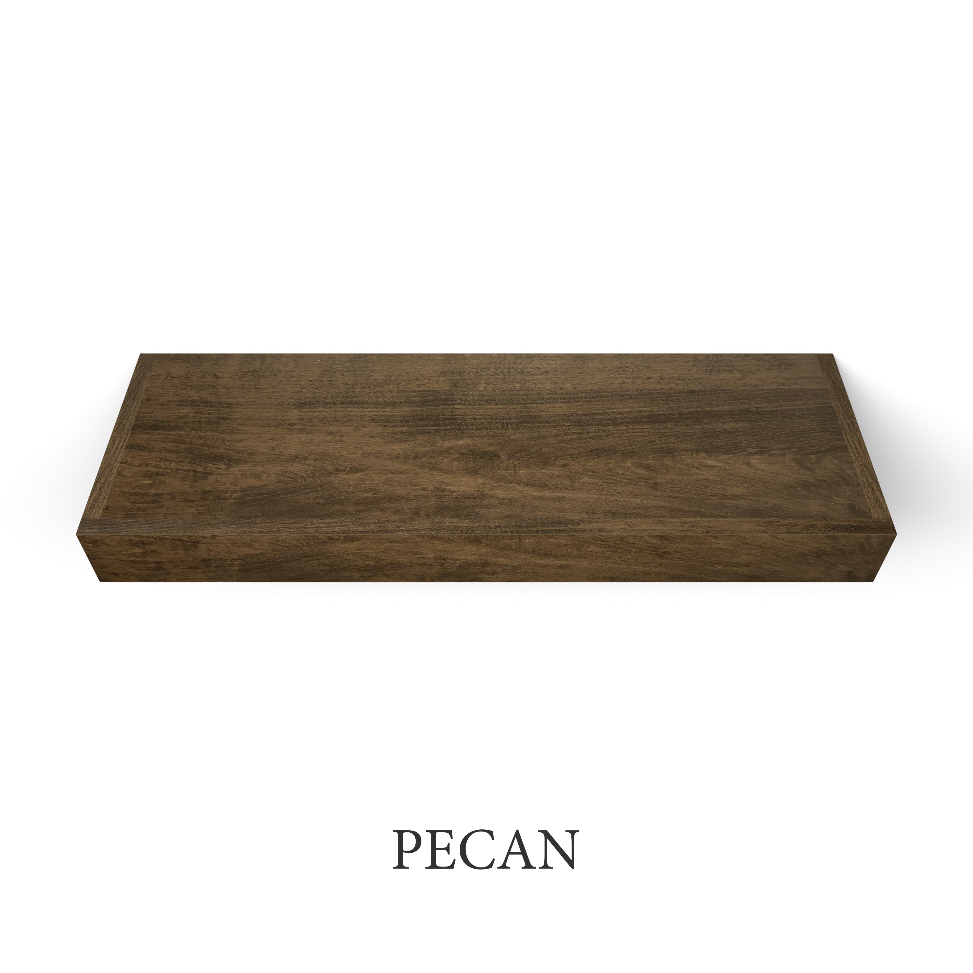 pecan Maple 3 Inch Thick Floating Shelf
