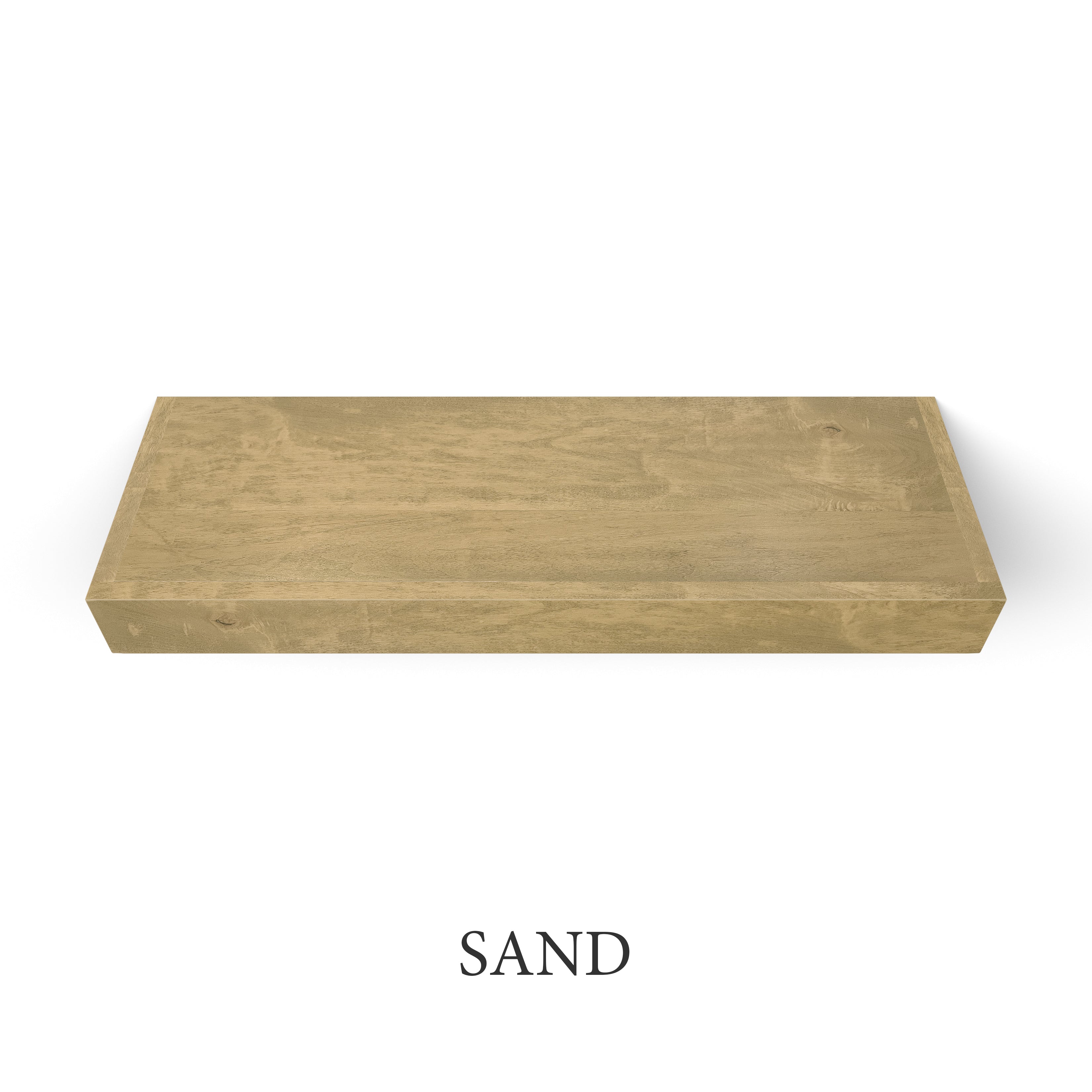 sand Maple 3 Inch Thick Floating Shelf