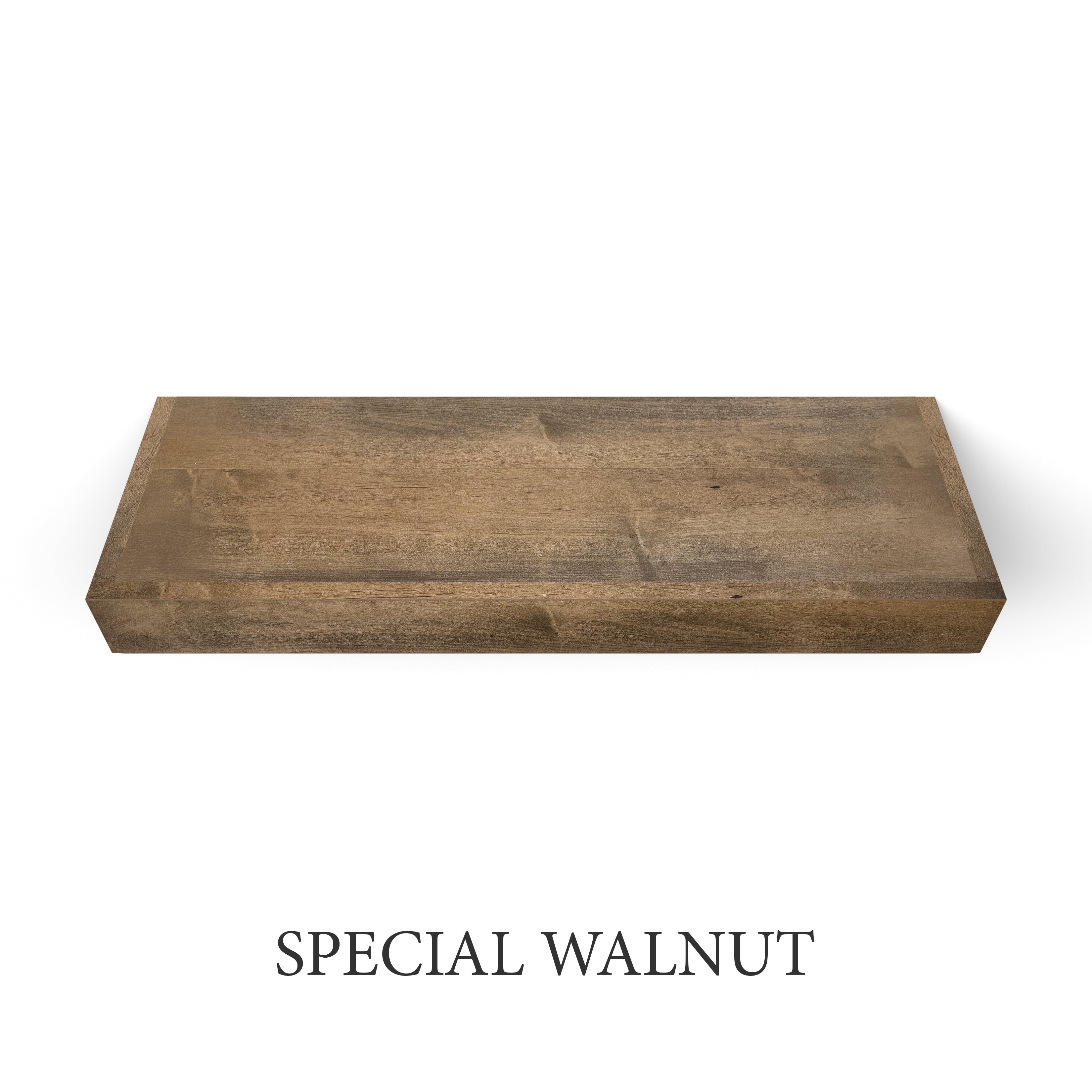 special walnut Maple 3 Inch Thick Floating Shelf