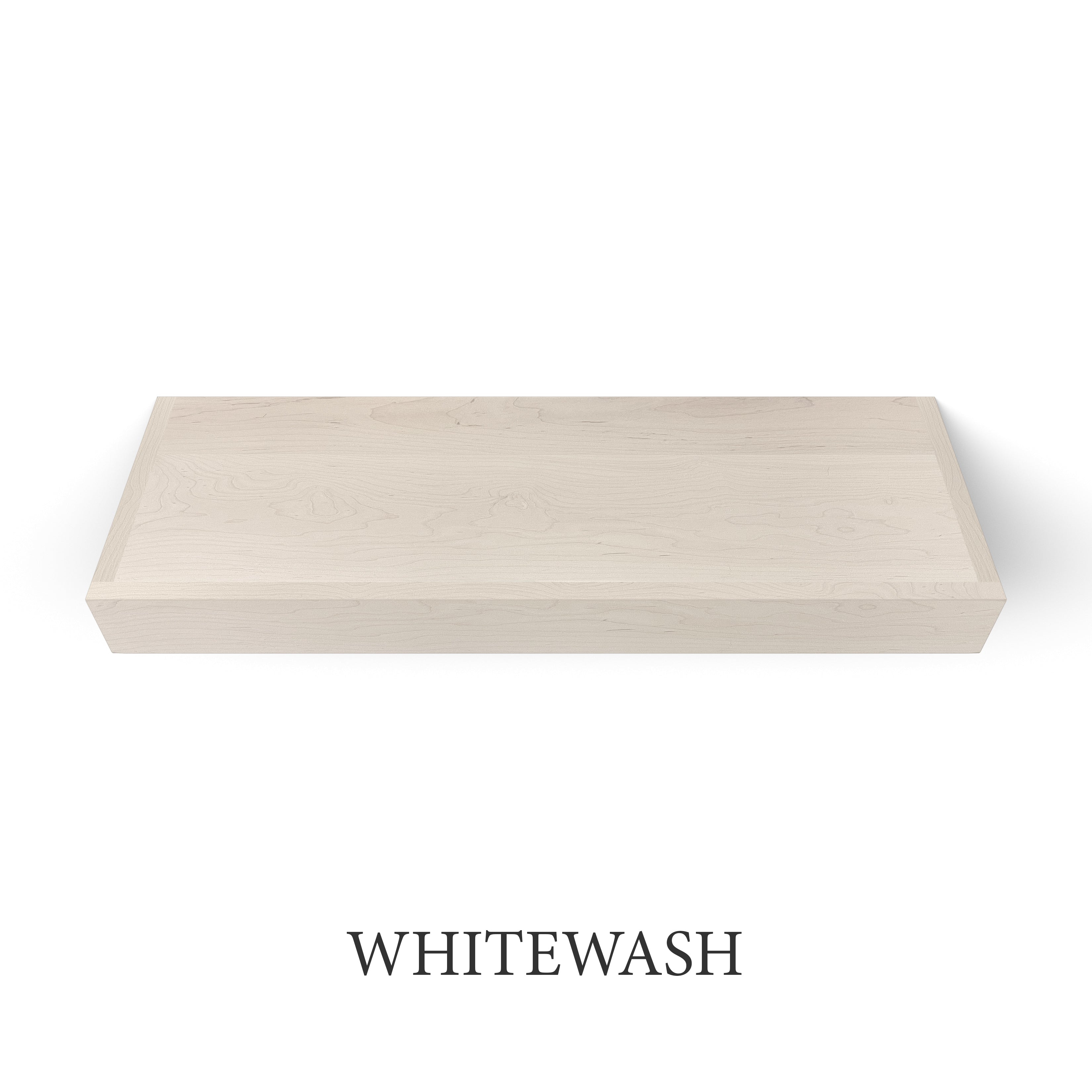 whitewash Maple 3 Inch LED Lighted Floating Shelf - Battery