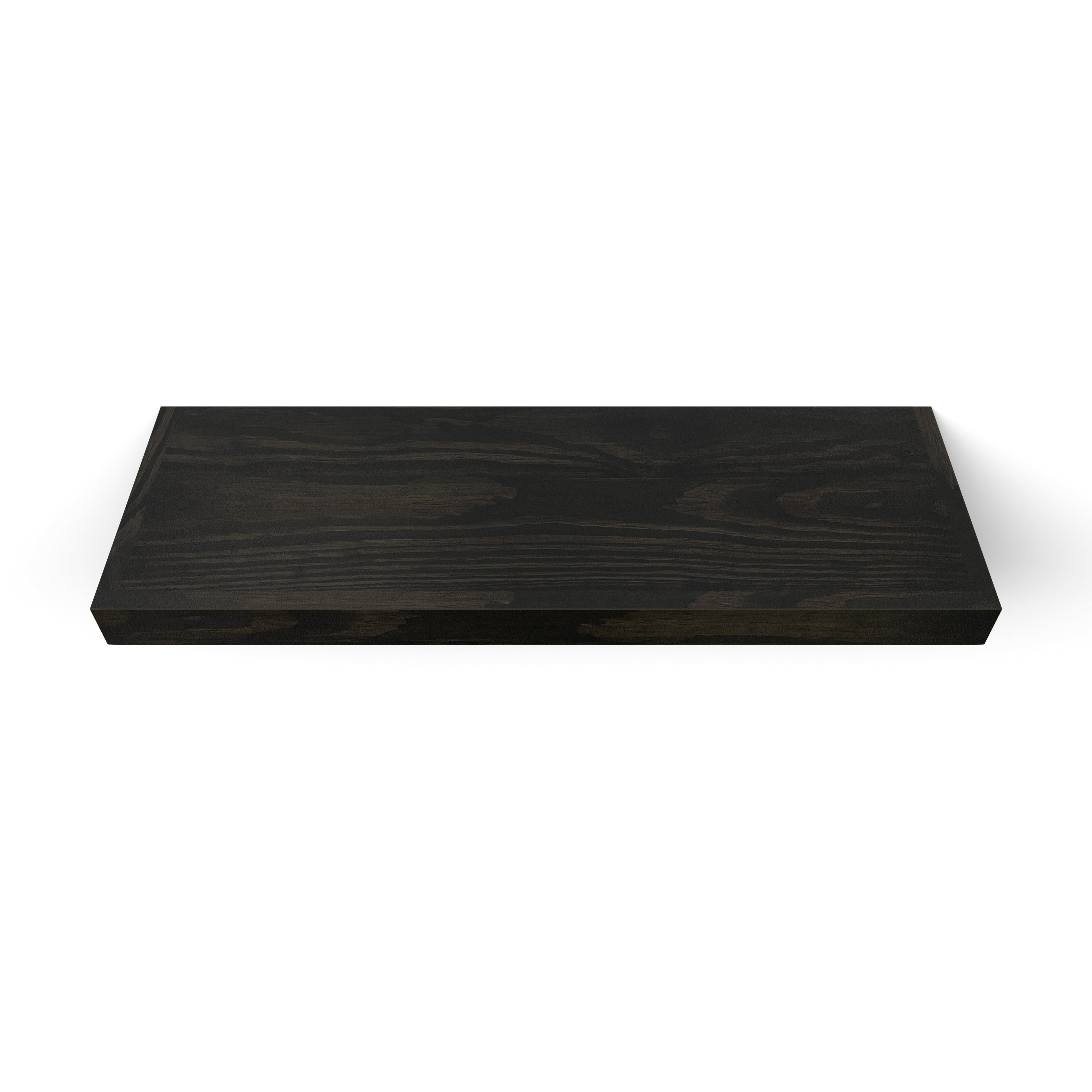 Pine 2 Inch Thick LED Lighted Floating Shelf - Hardwired