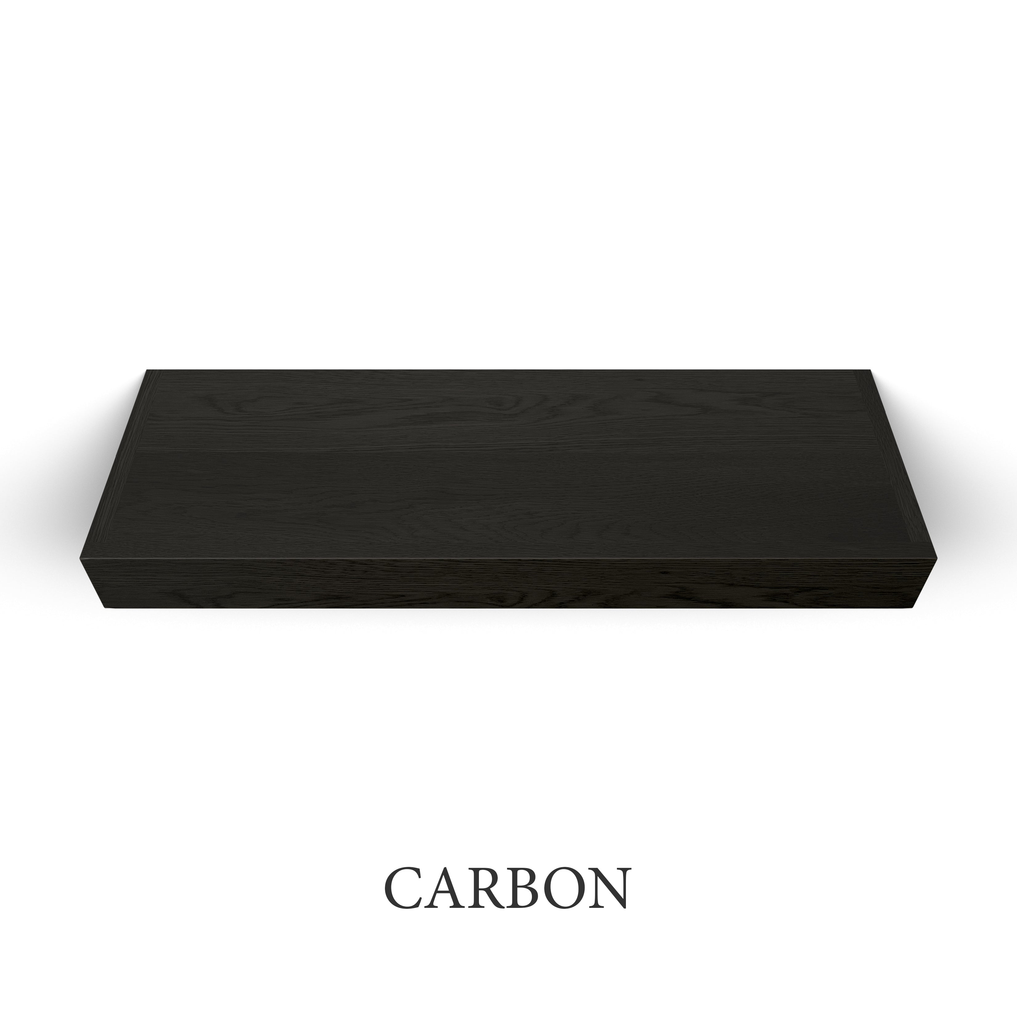 carbon White Oak 3 Inch Thick LED Lighted Floating Shelf - Battery