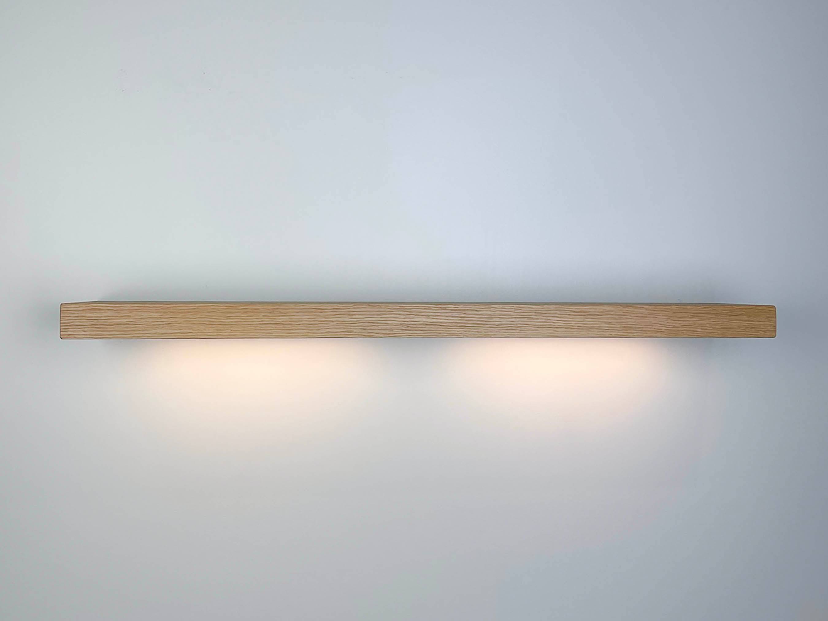 White Oak LED Lighted Floating Shelf - Battery